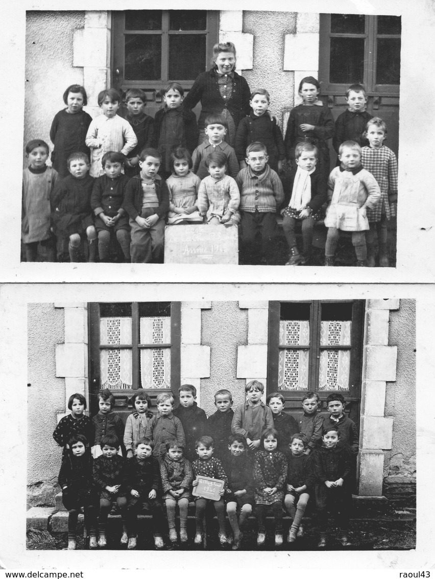 15 LA CHAPELLE LAURENT 2 CARTES PHOTO ECOLE 1940 Et1943 - Andere & Zonder Classificatie