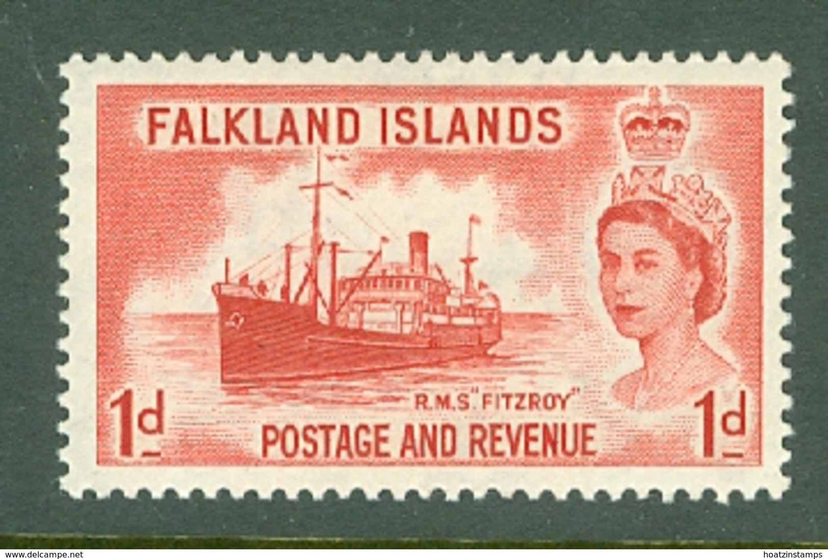 Falkland Is: 1955/57   QE II - Pictorial   SG188    1d       MH - Falkland Islands