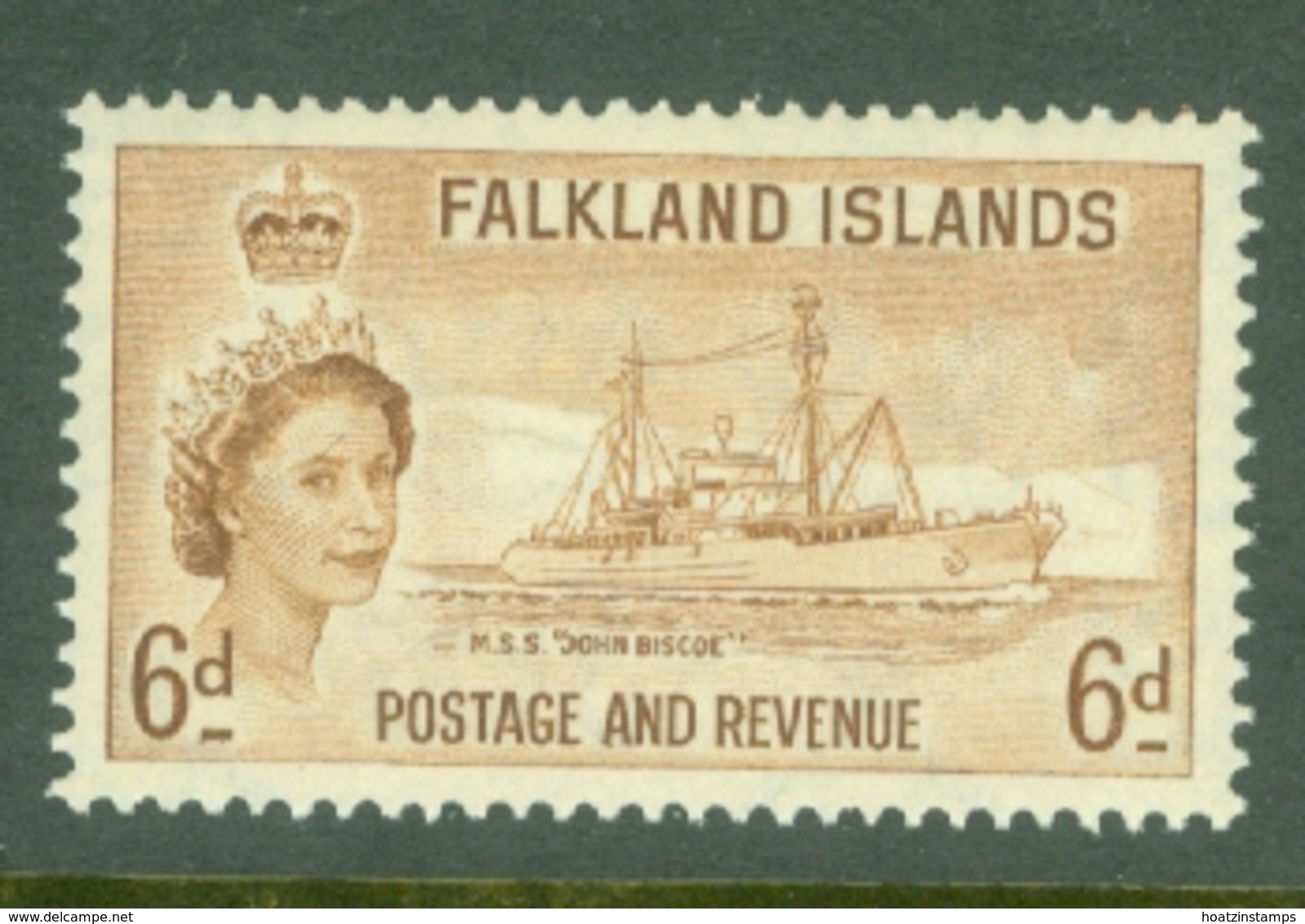 Falkland Is: 1955/57   QE II - Pictorial   SG190    6d       MH - Falkland Islands