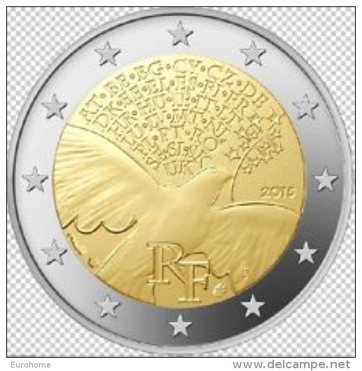 Frankrijk  2015    2 Euro Commemo  70 Jaar Vrede In Europa / Paix D'Europe   UNC Uit De Rol  UNC Du Rouleaux  !! - France