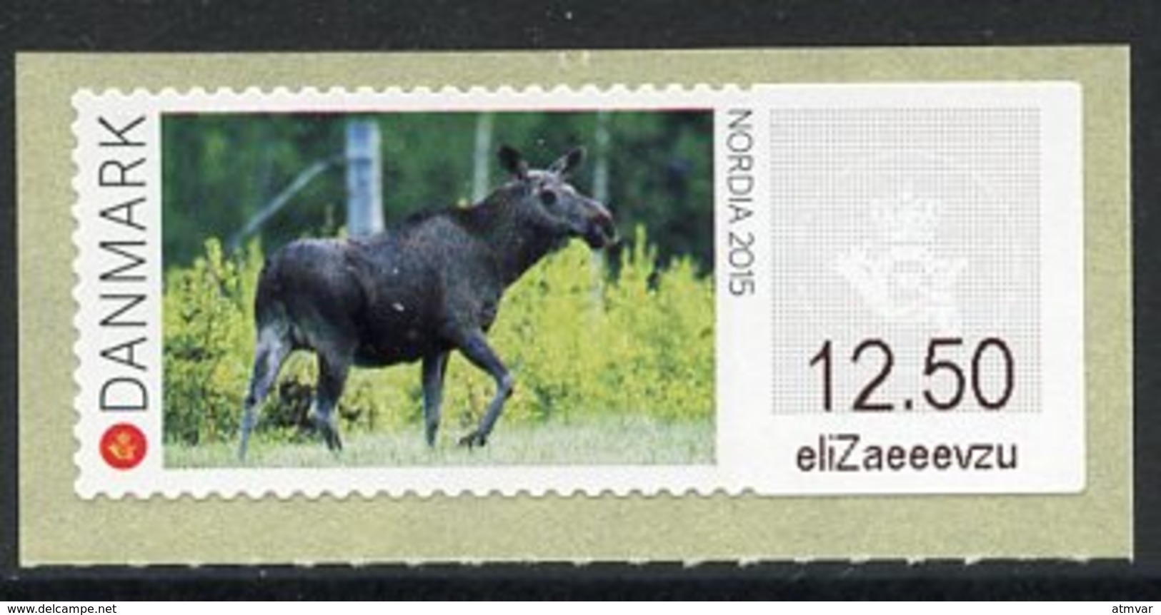 DENMARK / DANEMARK (2015) - ATM NORDIA 2015 - Cow Elk, Alces Alces, élan, Ante - Vignette [ATM]