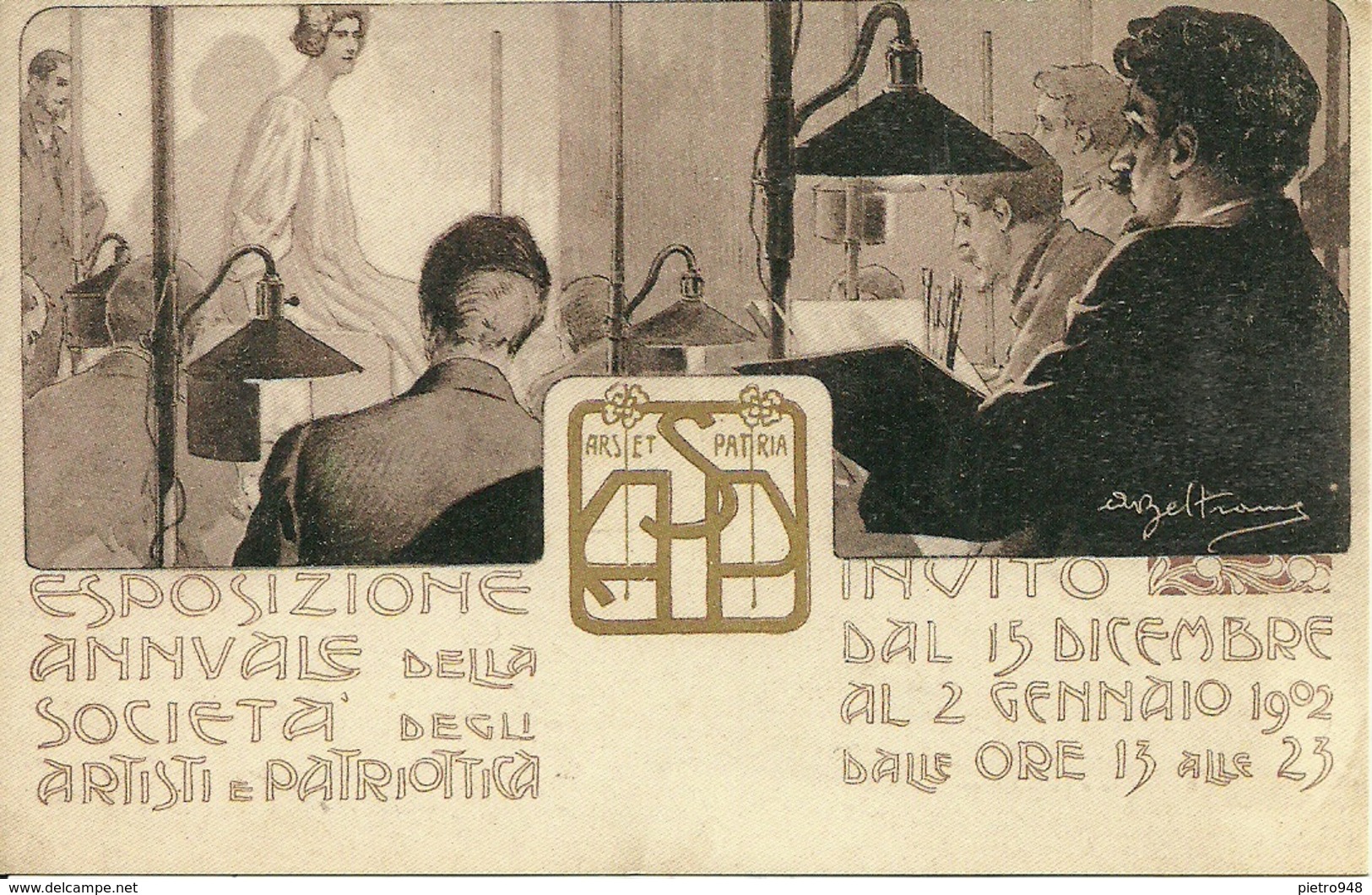 Esposizione Ann.le Società Artisti E Patriottica 1902, Riproduzione C17, Reproduction, Illustrazione A. Beltrame Illustr - Esposizioni