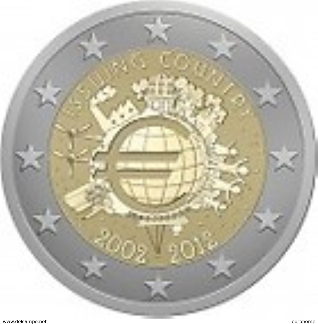 Griekenland 2012    2 Euro Commemo   10 Jaar Euro UNC Uit De Rol  UNC Du Rouleaux  !! - Grèce