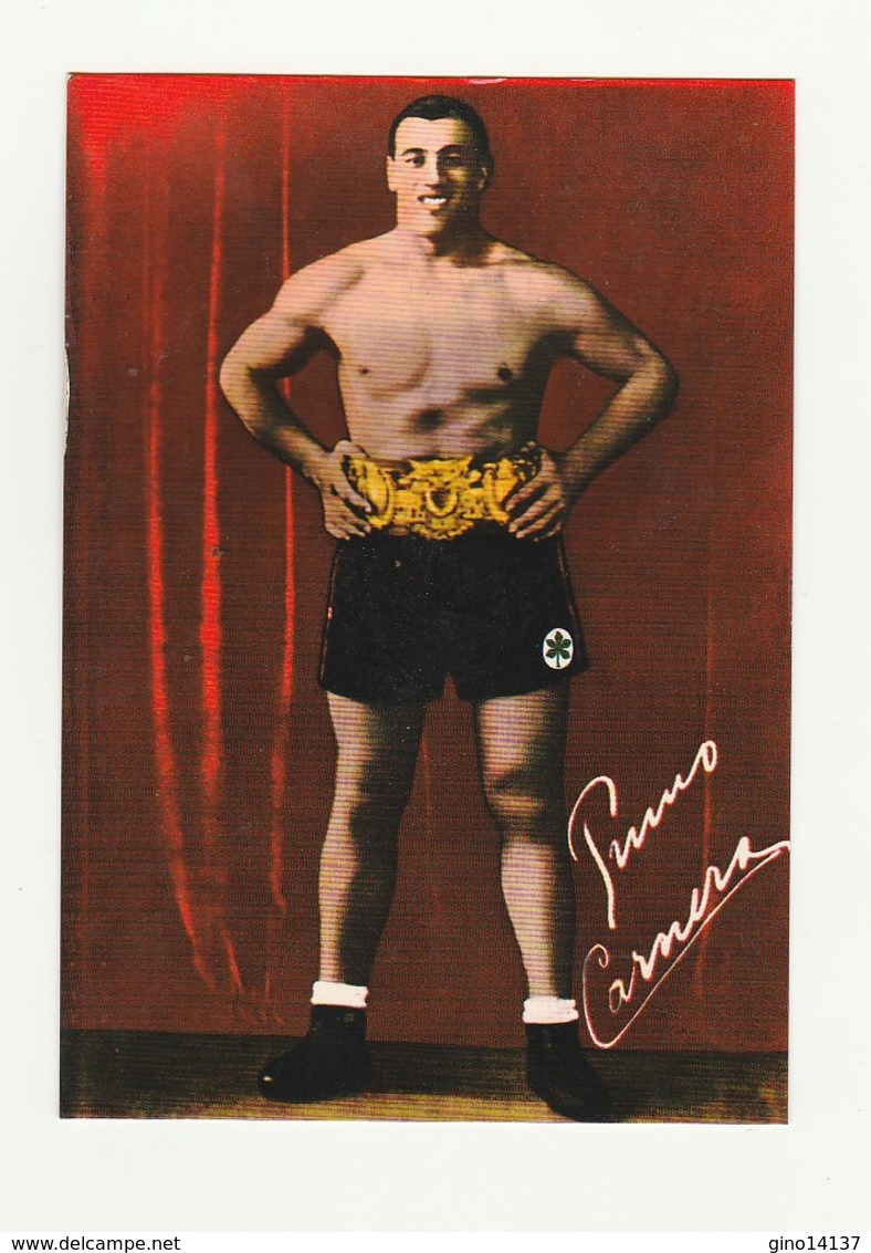 Cartolina Postale PRIMO CARNERA - IL GIGANTE DI SEQUALS - New Work - 29/06/33 - Sportler