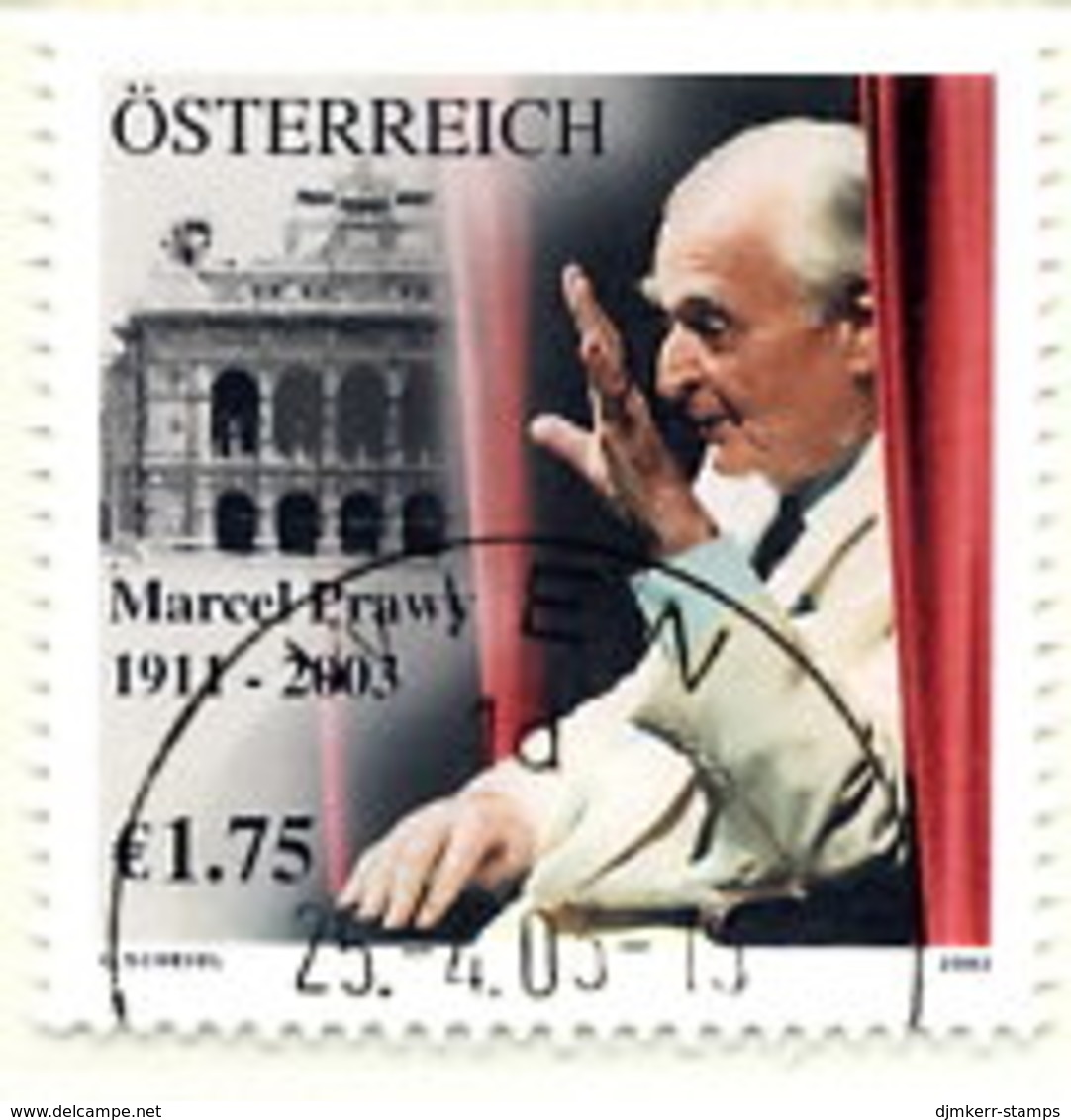 AUSTRIA 2003 Marcel Prawy Single Ex Block, Used.  Michel 2411 - Used Stamps