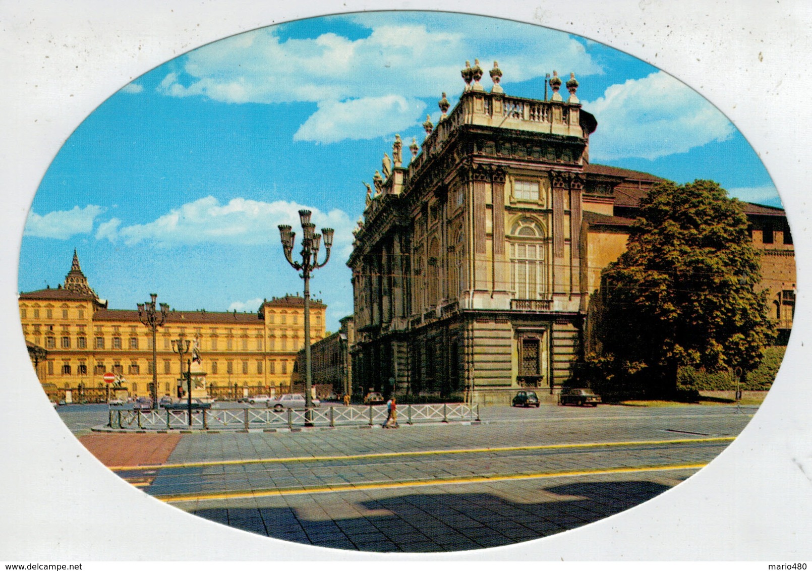 CARTOLINA  OVALE   TORINO  PIAZZA  CASTELLO  E  PALAZZO  REALE   (NUOVA) - Palazzo Reale