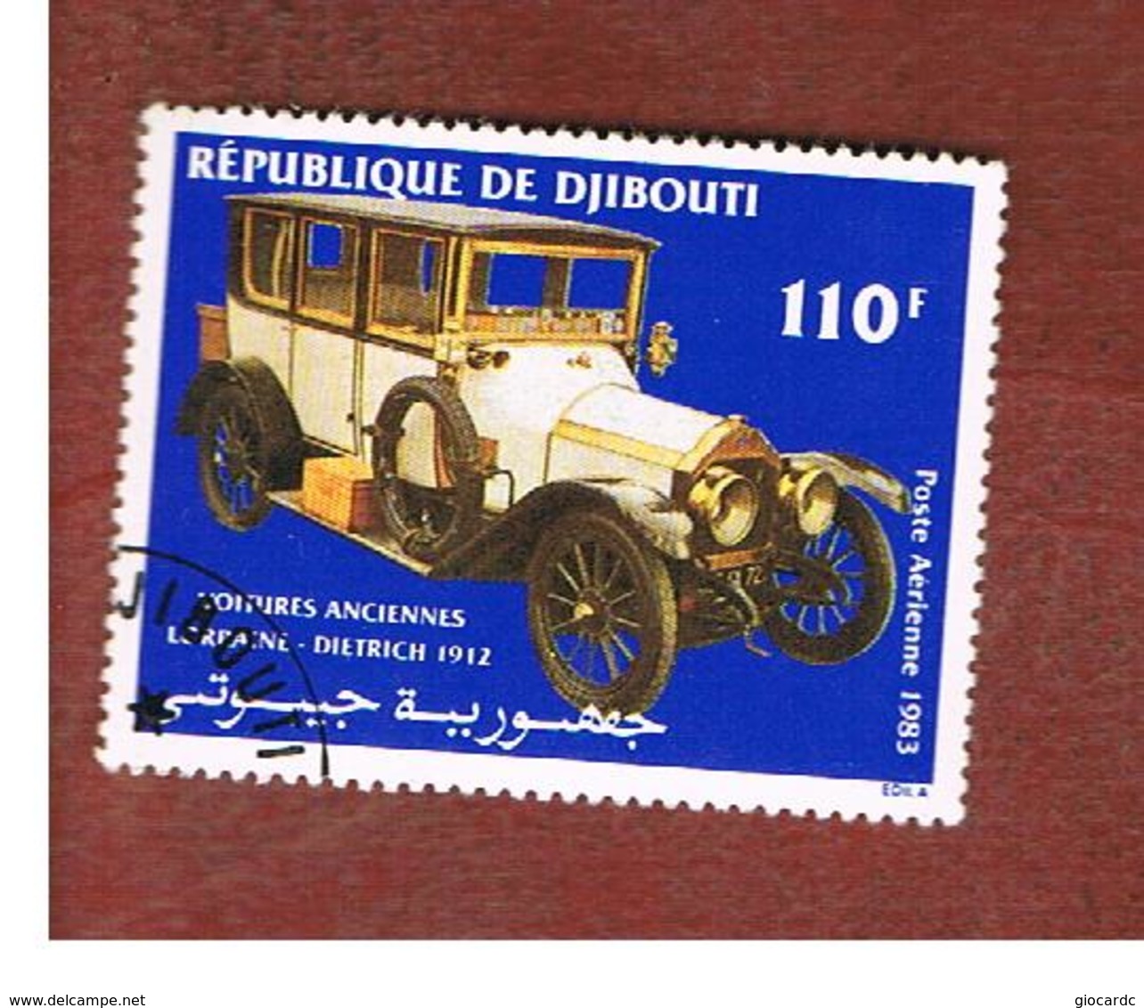 GIBUTI (DJIBUTI) -  SG 888 -    1983 EARLY MOTOR CARS: LORRAINE-DIETRICH - USED ° - Djibouti (1977-...)
