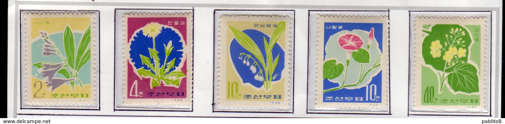 KOREA COREA 1965 FLORA FLOWERS PLANTS PIANTE FIORI FLEURS SET OF 5 SERIE MNH - Corea (...-1945)