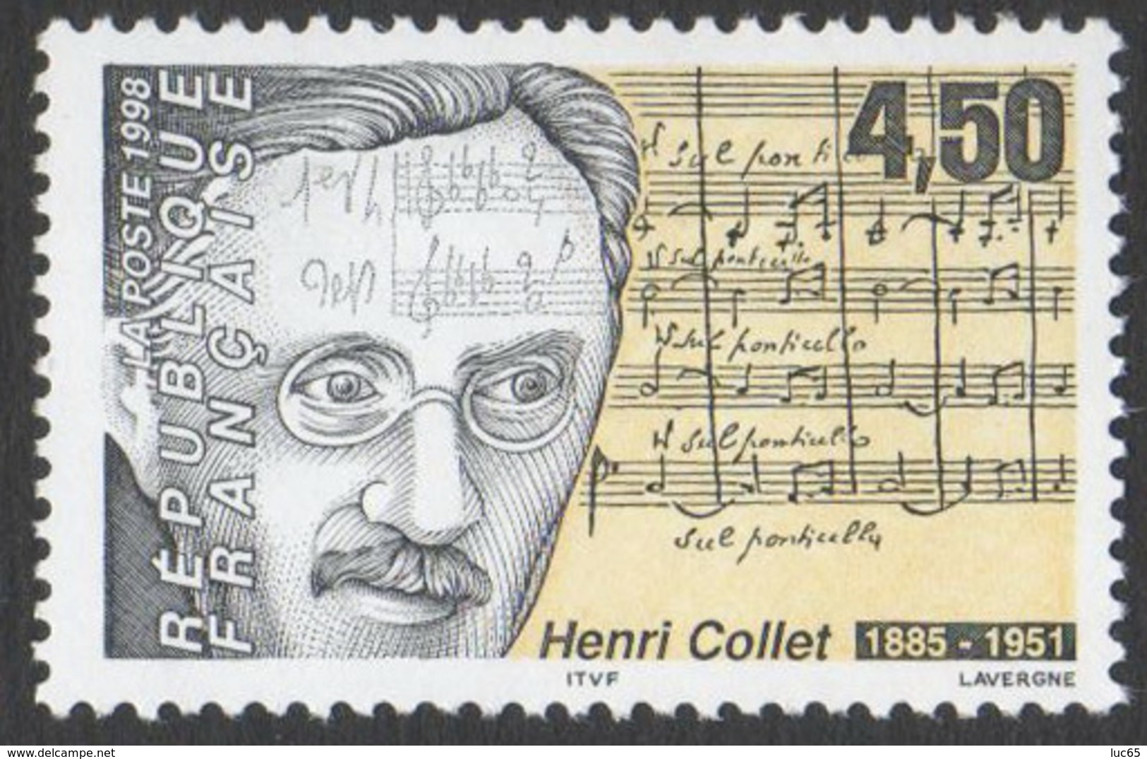 France Neuf Sans Charnière 1998 Musique Musicien Célébrité Henri Collet YT 3163 - Unused Stamps