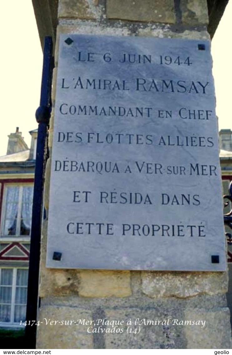 Ver-sur-Mer (06)- Plaque à L'Amiral Ramsey (Edition à Tirage Limité) - Autres & Non Classés