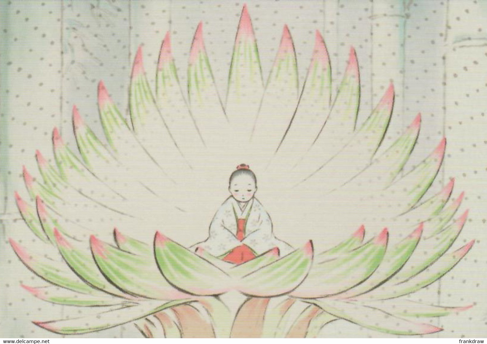 Postcard - Studio Ghibli - The Tale Of The Princess Kaguya - Meditating New - Other & Unclassified