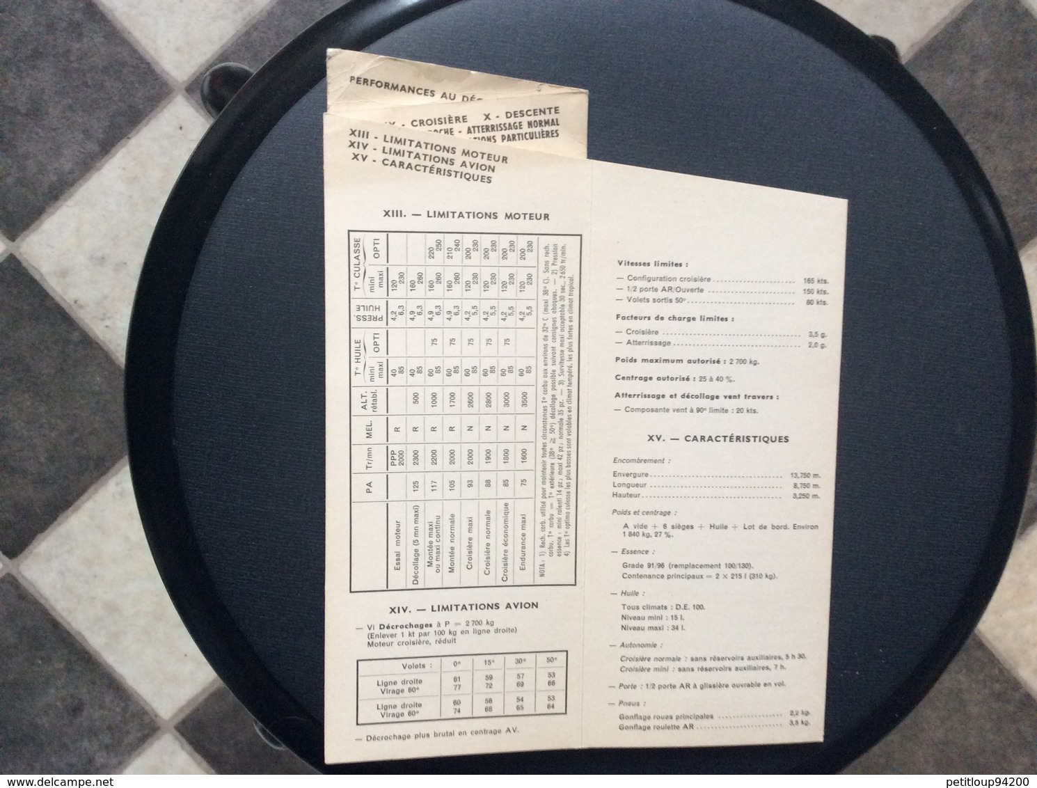 MANUEL DE VOL MAX-HOLSTE  MH-1521 BROUSSARD Liste Verifications ARMÉE DE L’AIR et AVIATION  COMMERCIALE 1960