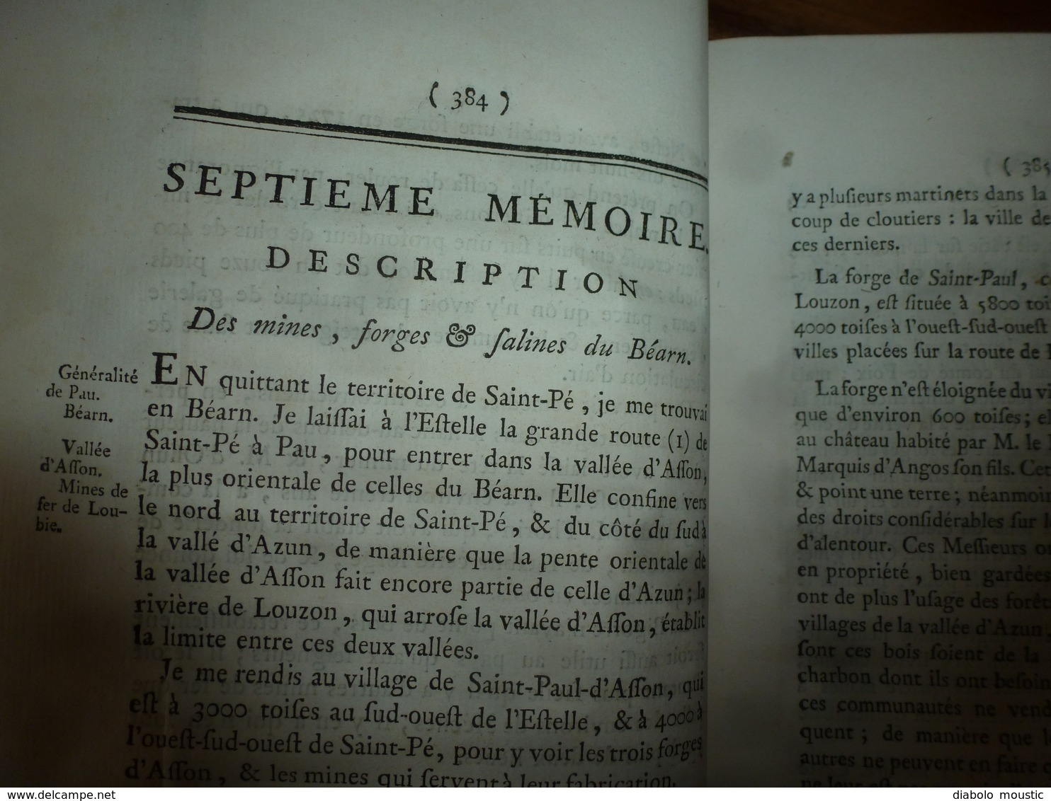 1786 Gîte Minerai des Forges & Salines des Pyrénées Observ. Fer de Mazé & Mines Sardes en Poitou, par Baron De Dietrich