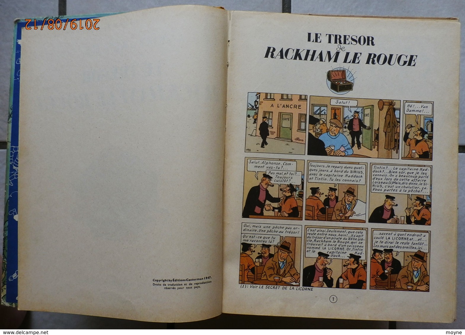 TINTIN -  LE TRESOR DE RACKAM LE ROUGE  - Edition De 1954 Sous Référence B11 - Dos Jaune ... - Hergé