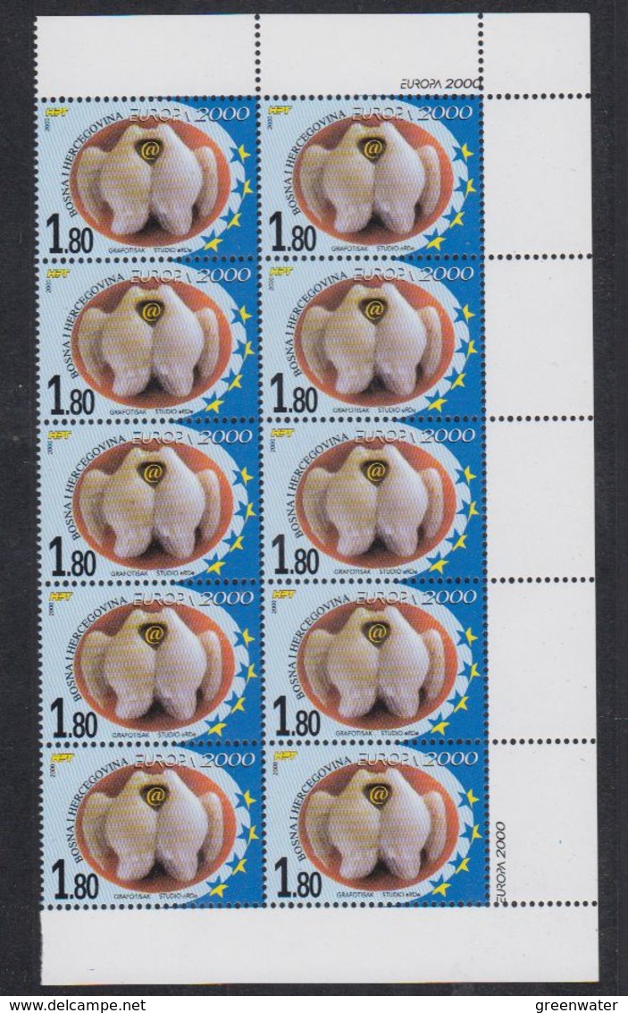 Europa Cept 2000 Bosnia/Herzegovina Mostar 1v Bl Of 10  ** Mnh (44127) - 2000