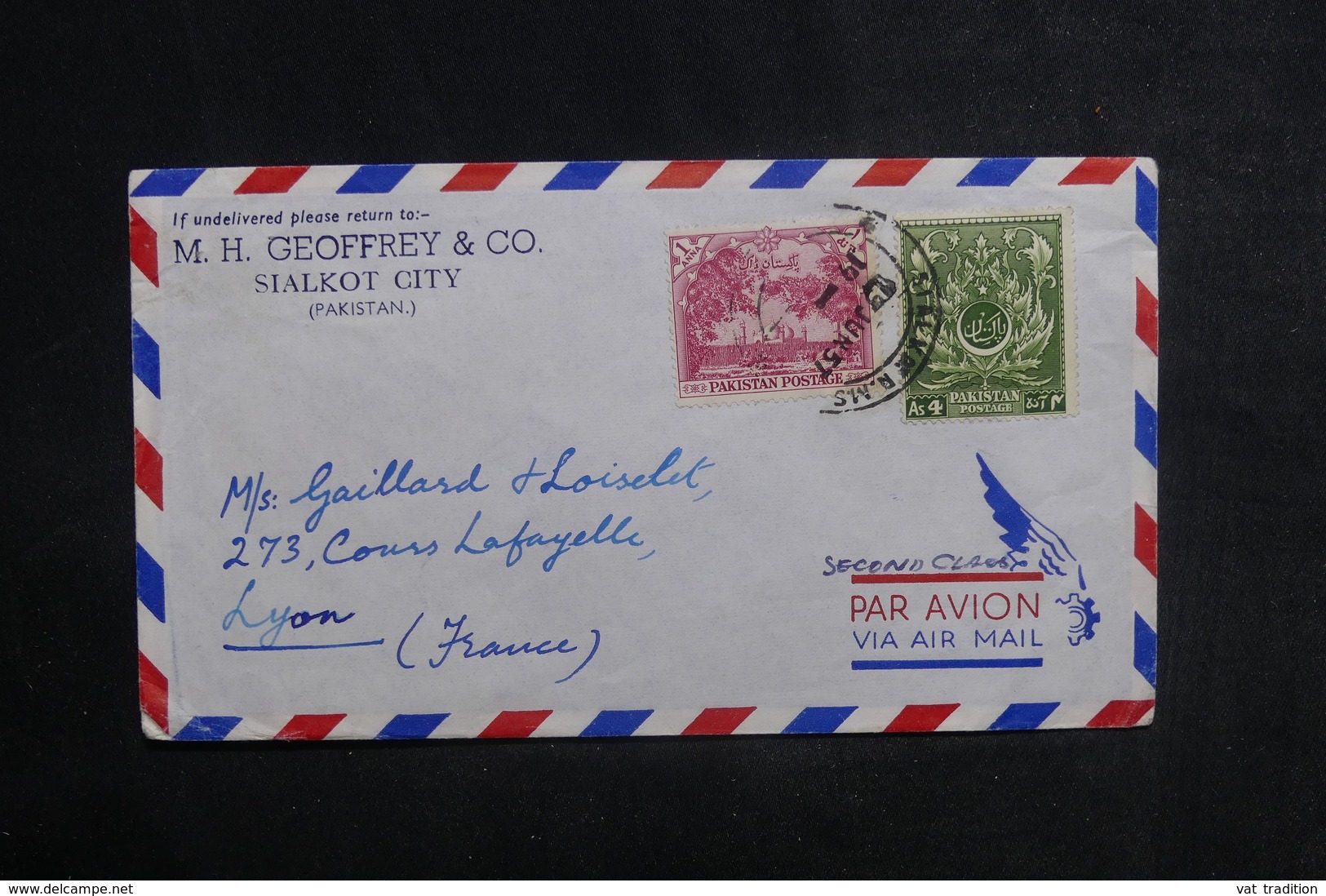 PAKISTAN - Enveloppe Commerciale De Sialkot Pour La France En 1957, Affranchissement Plaisant - L 38685 - Pakistan