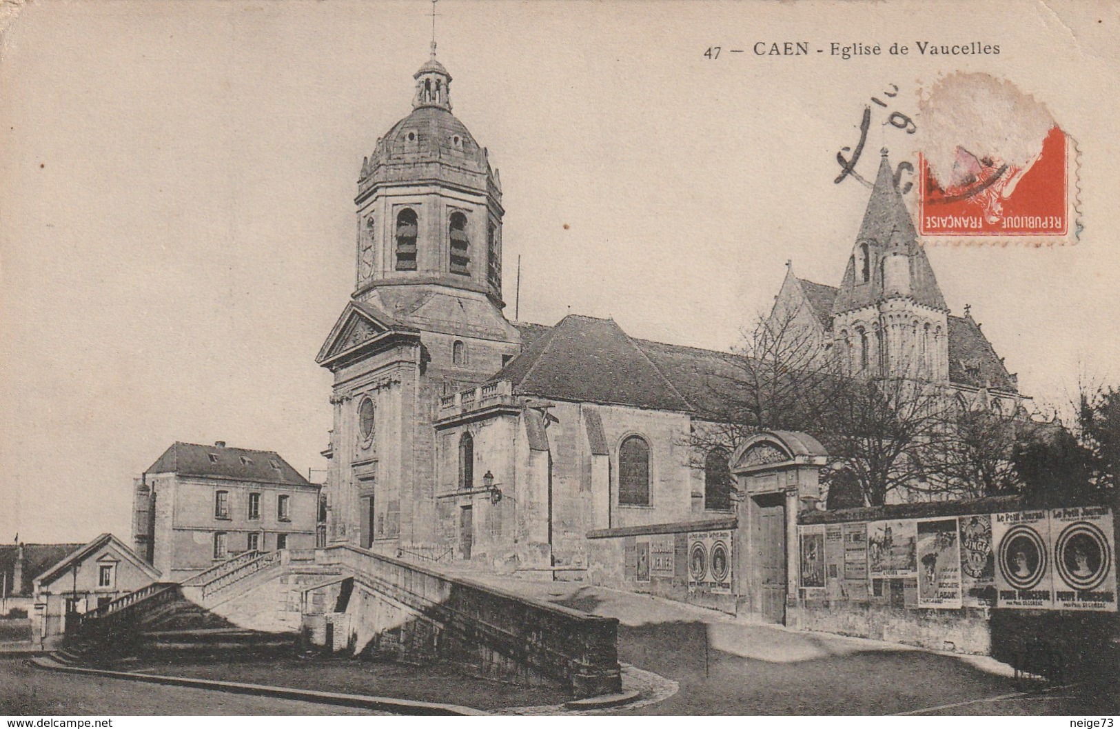 Carte Postale Ancienne Du Calvados - Caen - Eglise De Vaucelles - Caen