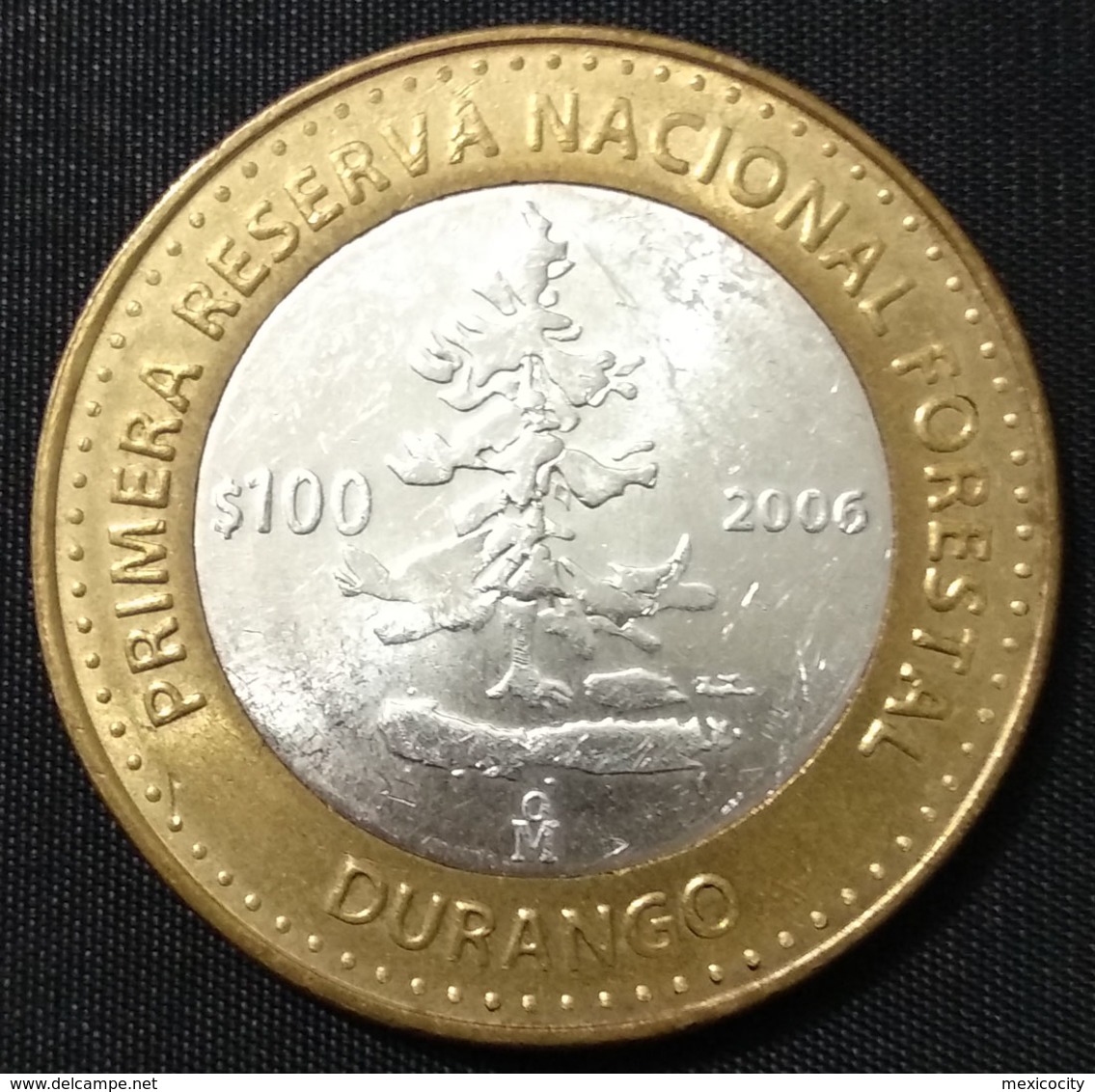 MEXICO 2006 $100 DURANGO BIMETALLIC Silver Core Original Shine See Image, Bargain Priced - Messico