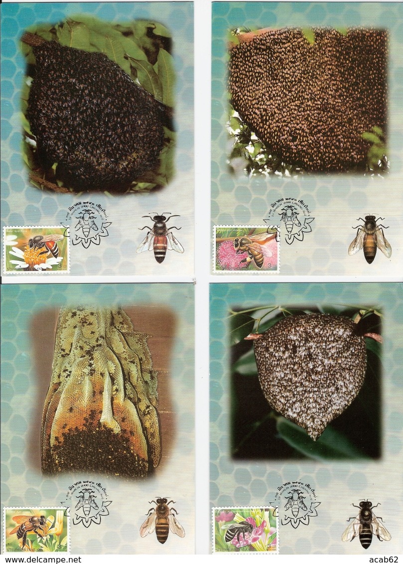 Thaïlande. Lot De 4 Cartes. Abeilles - Honeybees