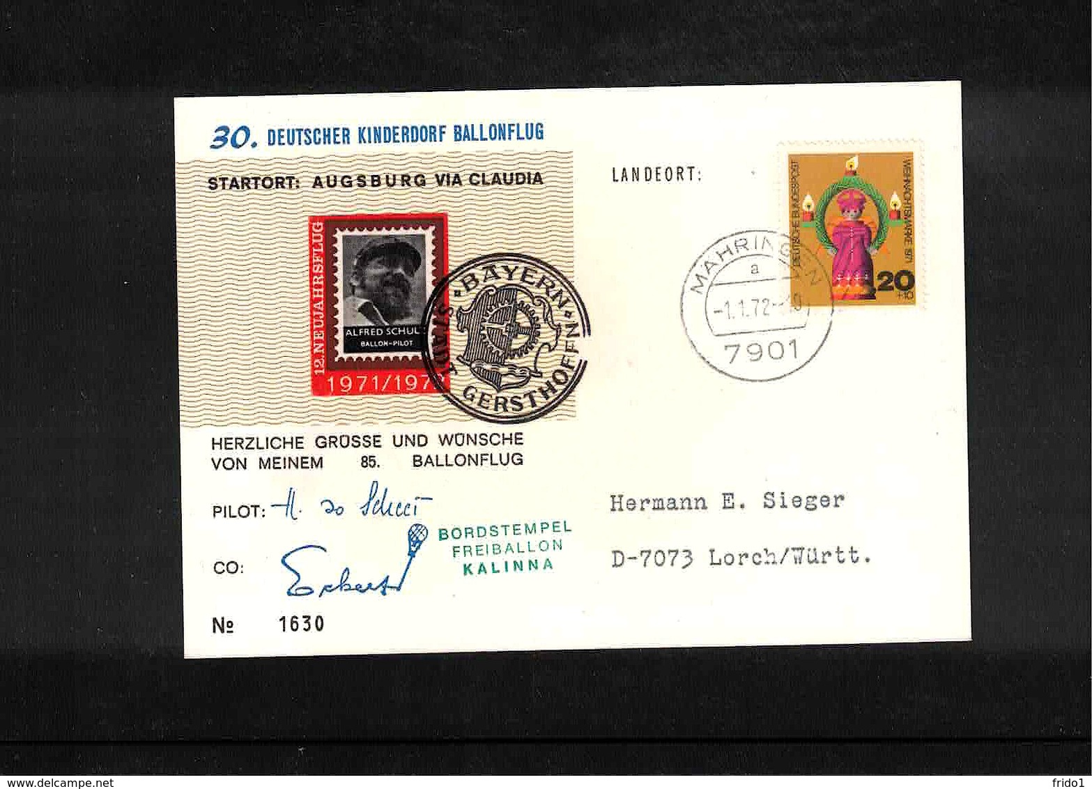 Germany / Deutschland 1972 30. Deutscher Kinderdorf Ballonflug - Briefe U. Dokumente