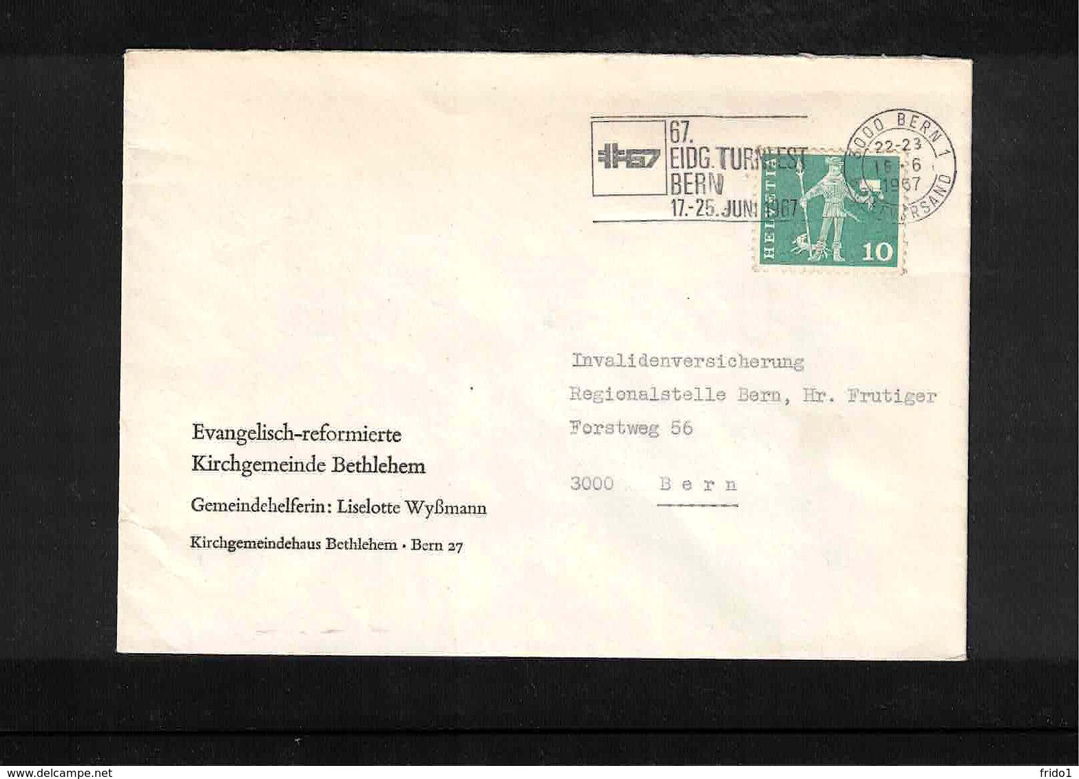 Schweiz / Switzerland 1967 Gymnastics - Turnfest Interesting Cover - Gymnastik