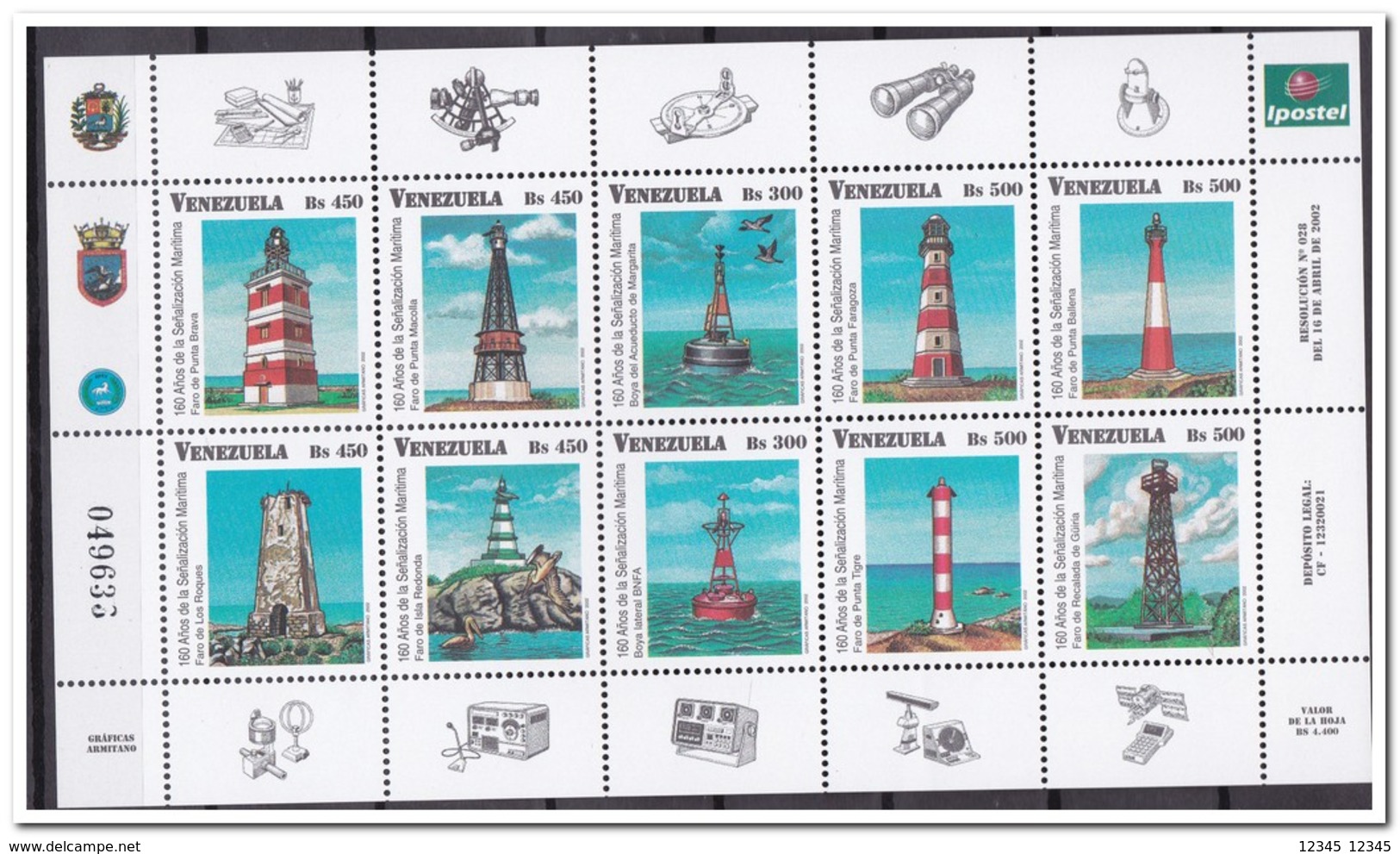 Venezuela 2002, Postfris MNH, Birds, Lighthouses - Venezuela