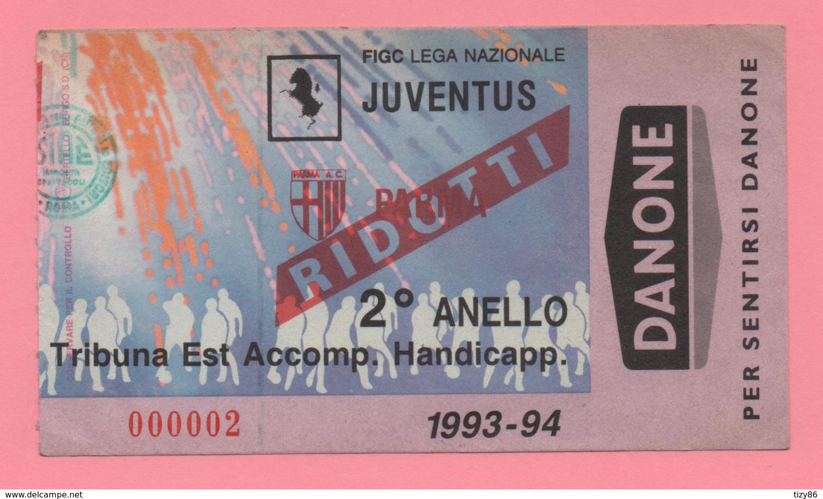 Biglietto D'ingresso Stadio JUVENTUS 1993-94 - Tickets - Vouchers
