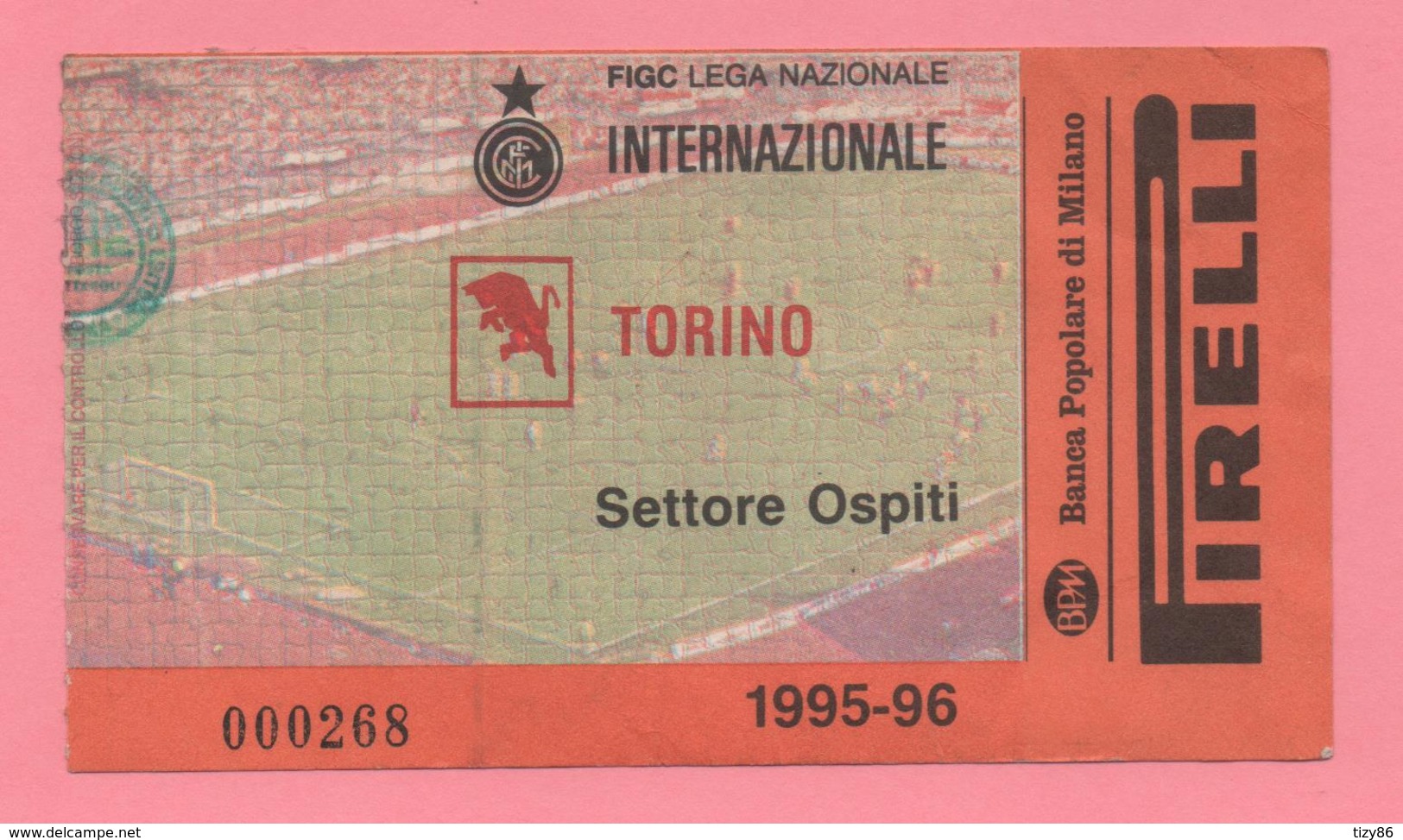 Biglietto D'ingresso Stadio Internazionale Torino 1995-96 - Tickets - Entradas