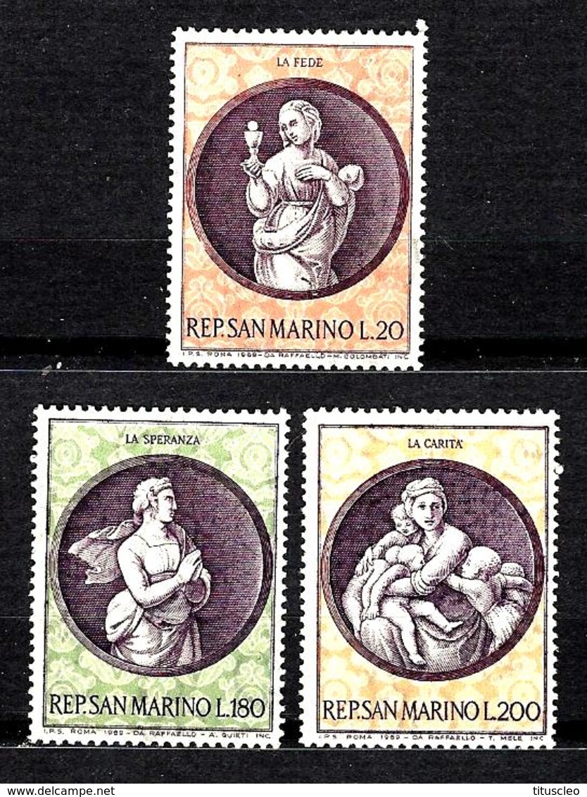 SAINT MARIN 746/748**  Noël  Les Trois Vertus Théologales Traitées Par Raphaël - Neufs