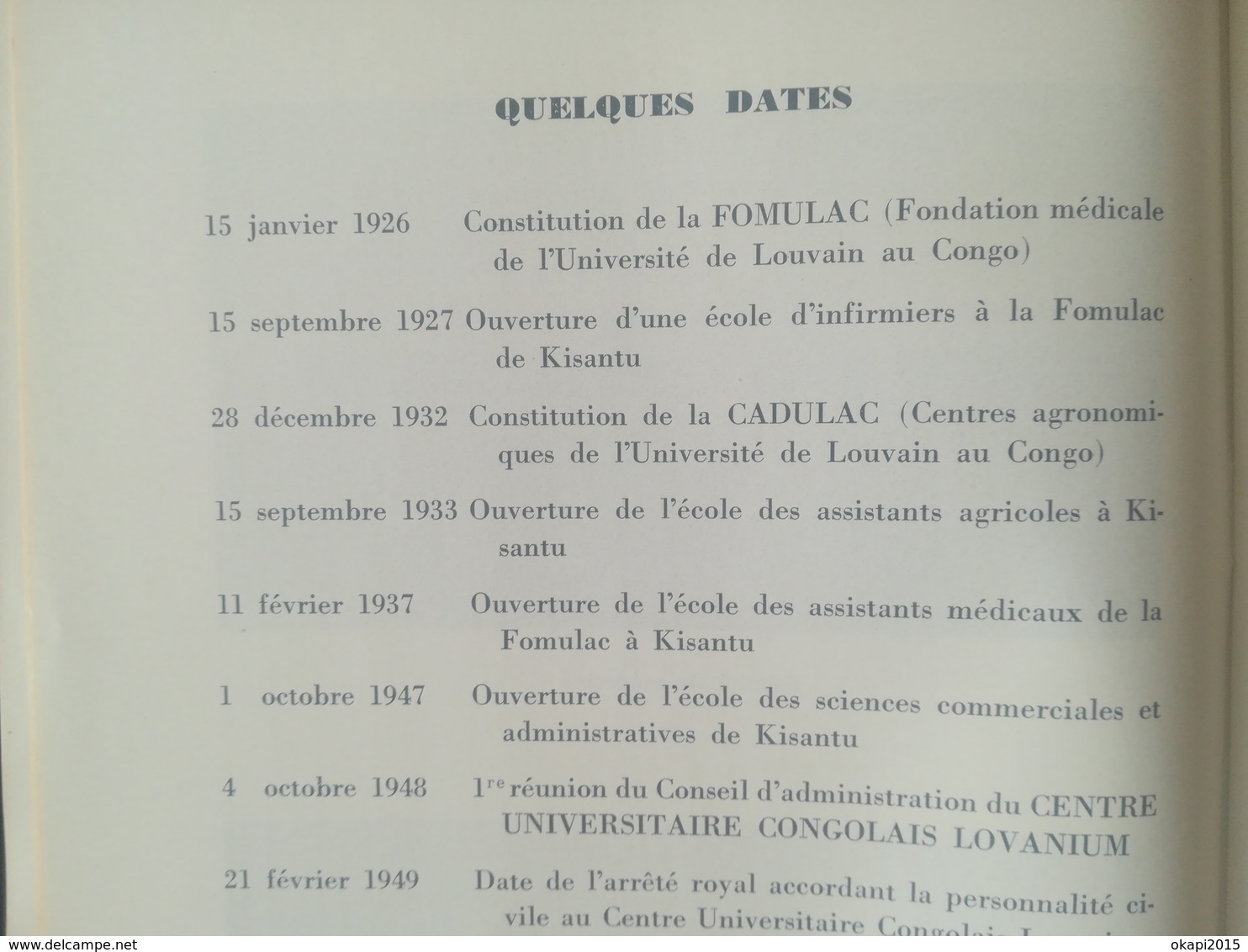 UNIVERSITÉ LOVANIUM FONDÉE PAR BELGIQUE AU CONGO BELGE COLONIE LOT 2 LIVRES PROGRAMME DE COURS + MINI- PLAN HORS - TEXTE - Autres & Non Classés