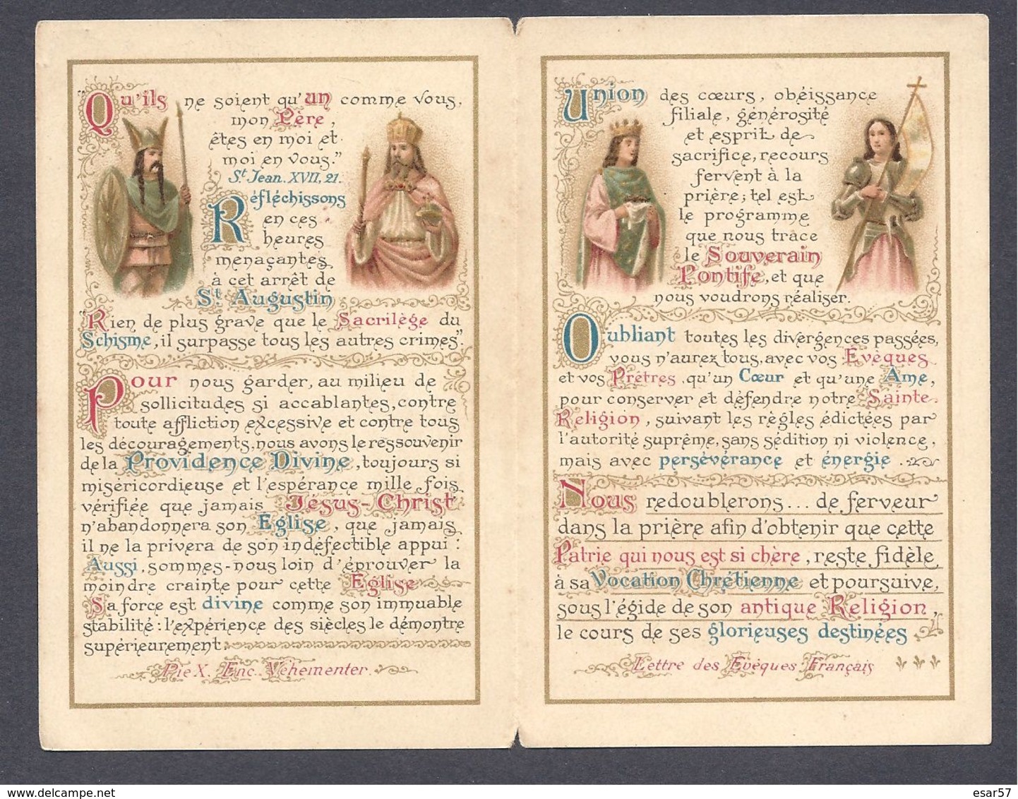 Image Pieuse Souhaits De Nouvel An   4 Pages France - Pape Et Diable    Editeur D. SAUDINOS-RITOURET - Imágenes Religiosas