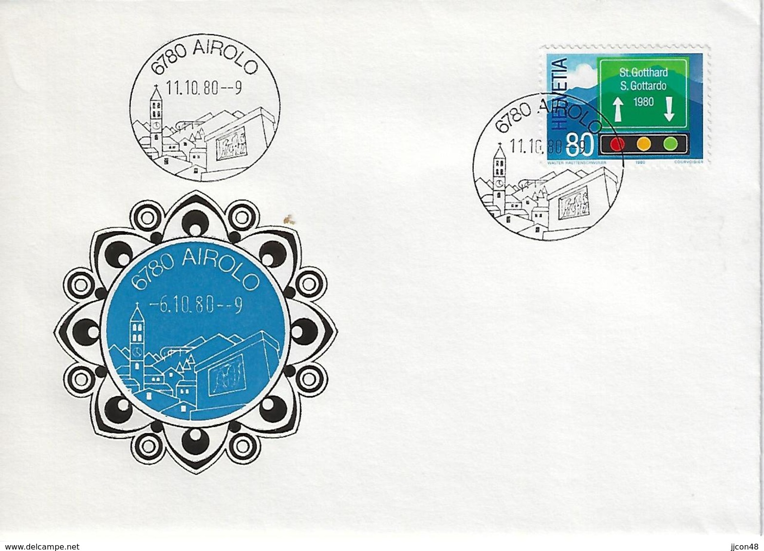 Switzerland 1980  AIROLO  11.10.80  Mi.1186 - Postmark Collection
