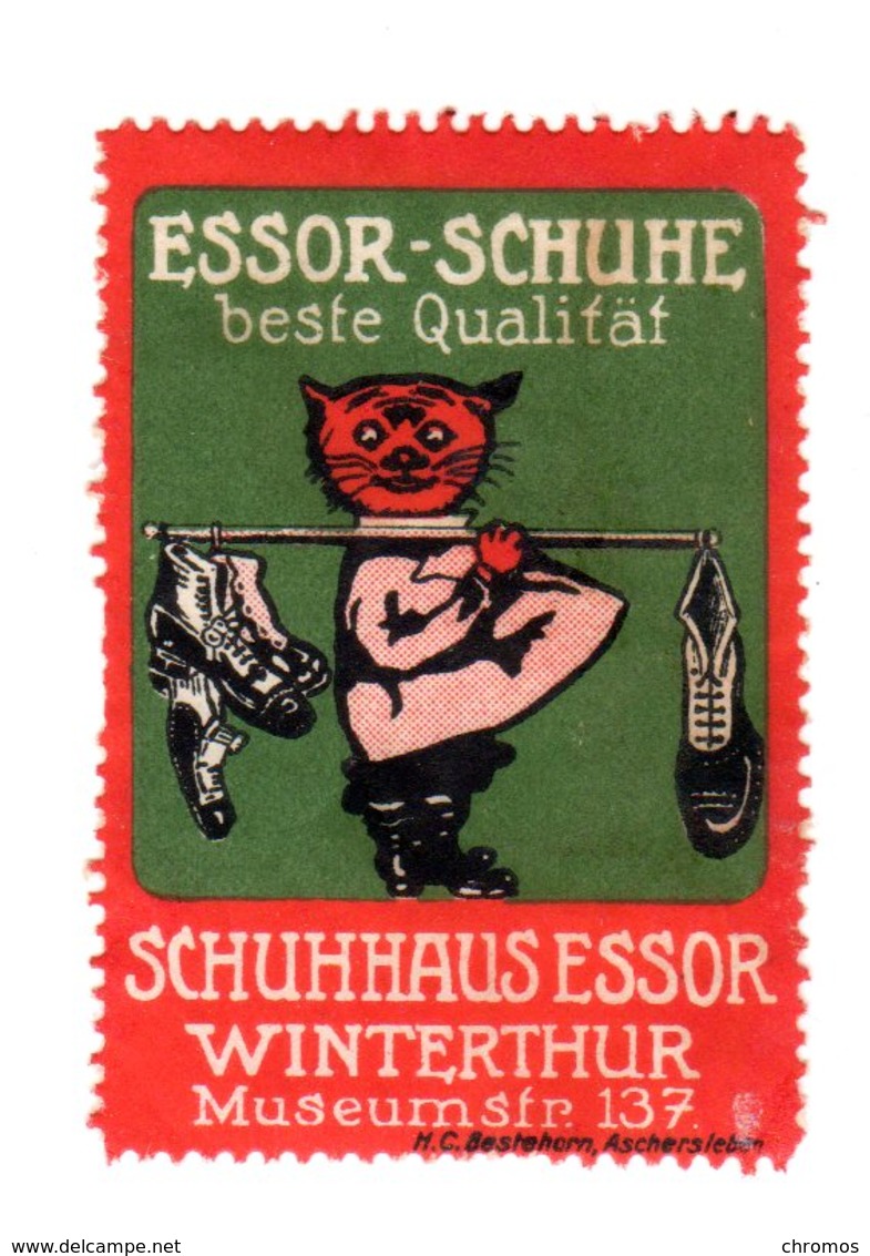 Rare Vignette Reklamemarke Schuhe Essor Winterthur Suisse, Schweiz - Erinnophilie