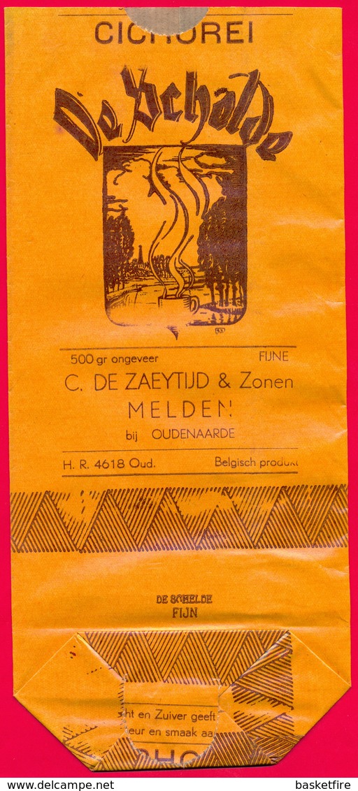 Papieren Reklame Verpakking 500g "Cichorei De Schelde" C. De Zaeytijd & Zonen, Melden Bij Oudenaarde - Autres & Non Classés