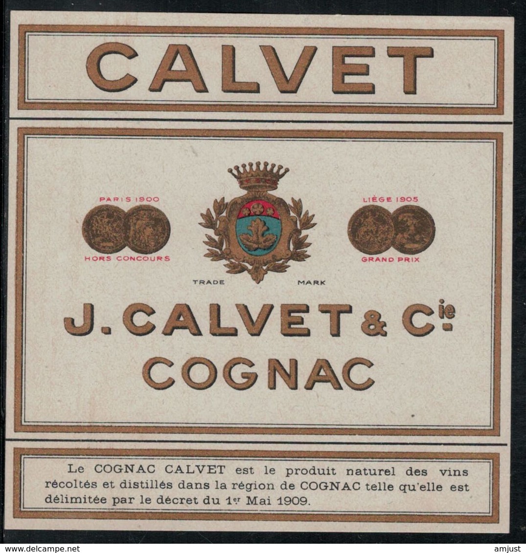 Etiquette Cognac Calvet - Autres & Non Classés