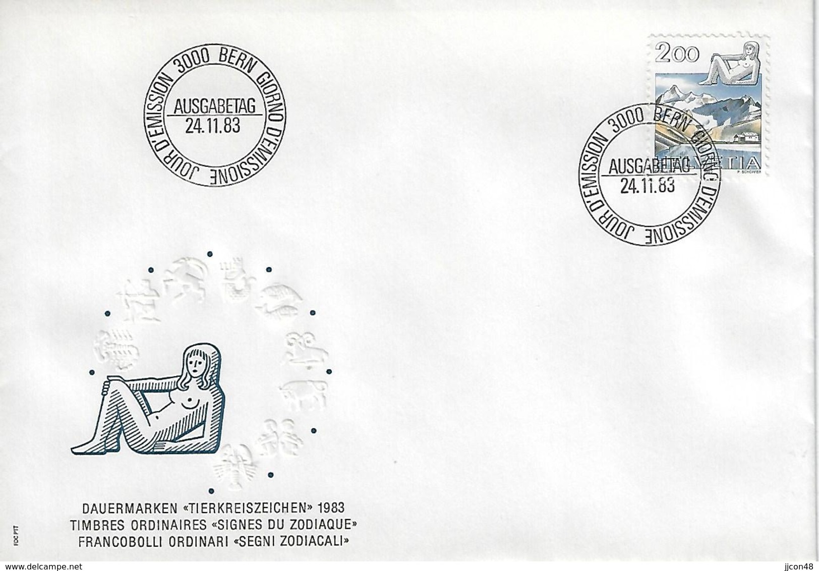 Switzerland 1983  Zodiac Signs  24.11.83  Mi.1254 - FDC