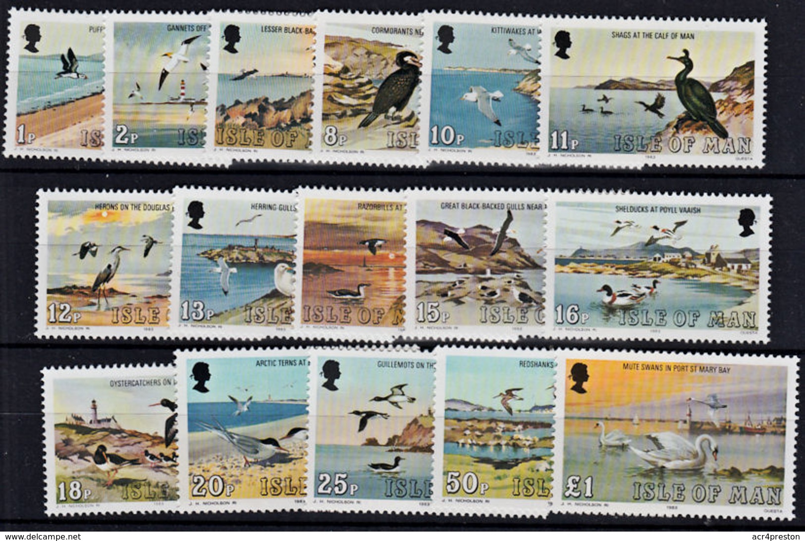 B5377 ISLE OF MAN 1983, SG 232-48  Sea Birds,  MNH,  No £5 - Isla De Man