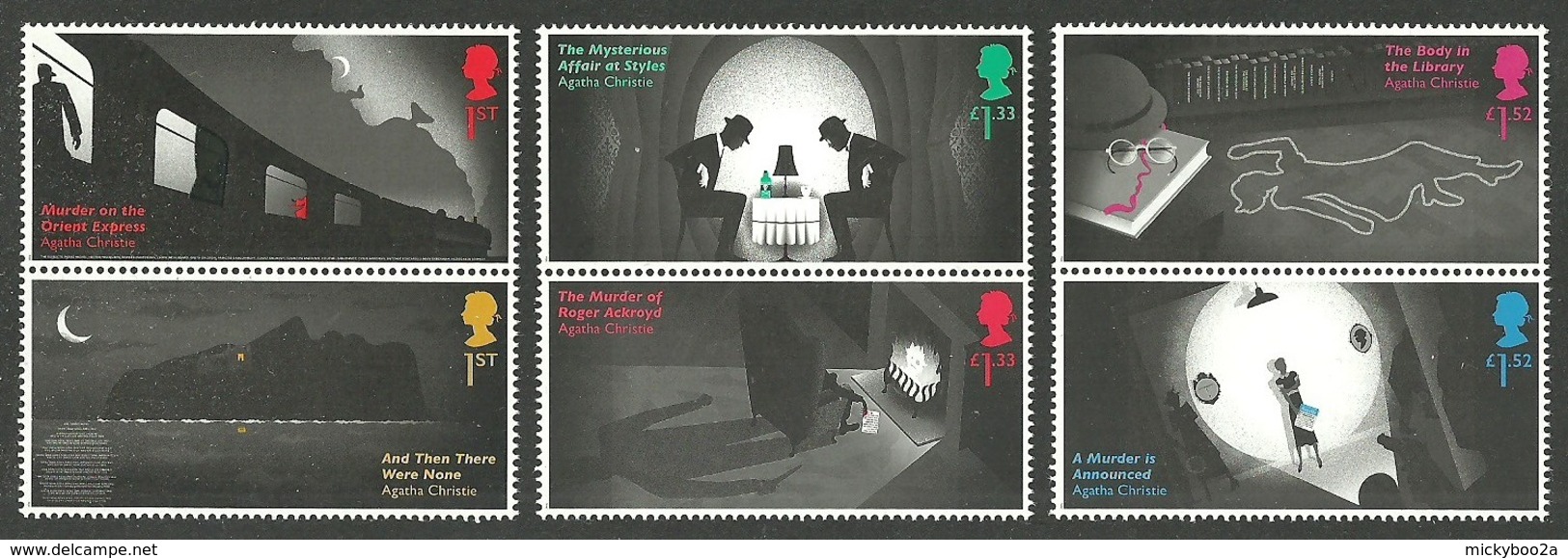 GB 2016 AGATHA CHRISTIE CRIME WRITER TRAINS ORIENT EXPRESS SET MNH - Unused Stamps