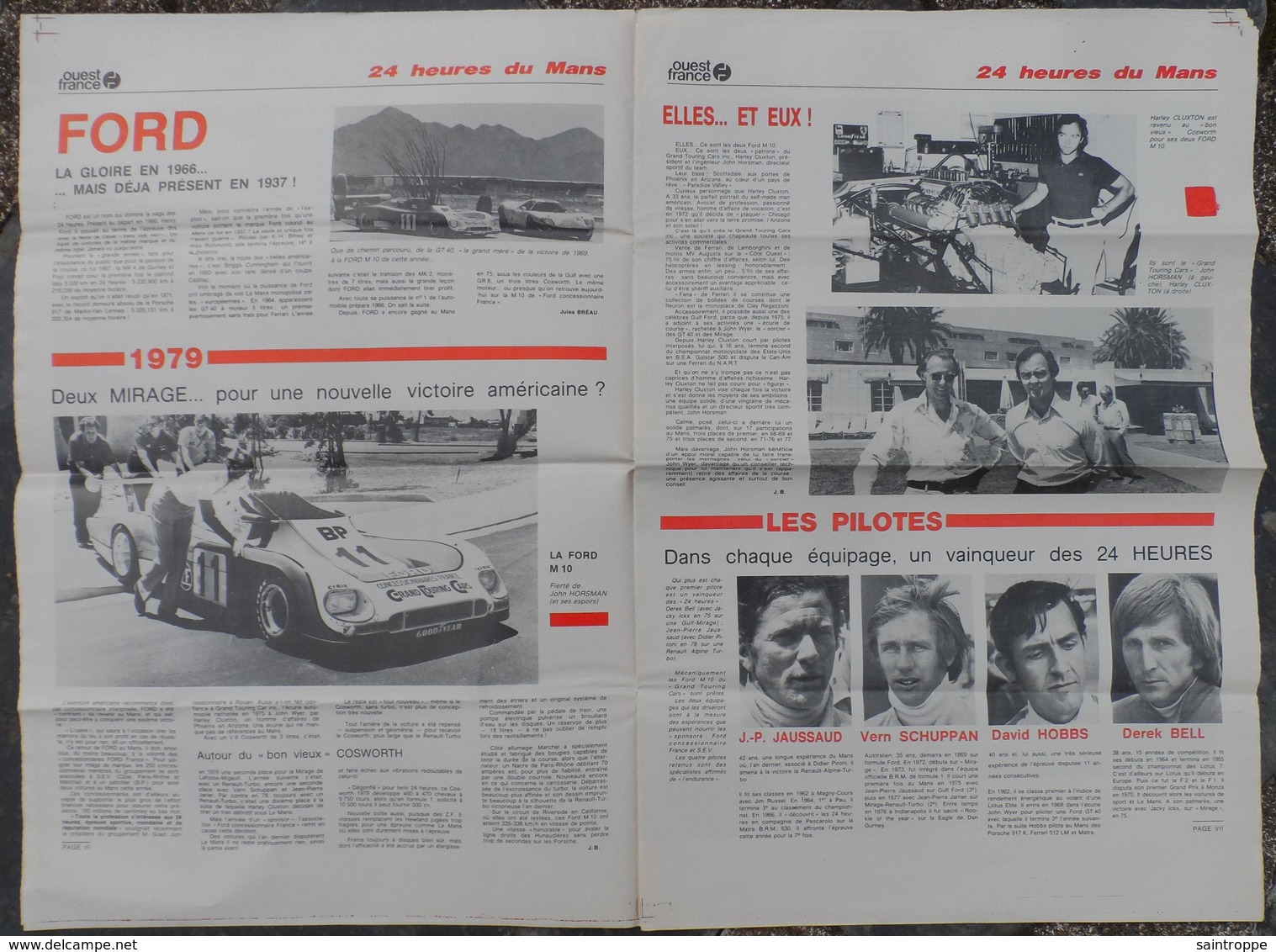 24 H Du Mans 1979.Jean Rondeau.Paul Newman.Porsche-Ford.Pescarolo,Beltoise,Darniche-Ragnotti,Jacky Ickx. - 1950 à Nos Jours