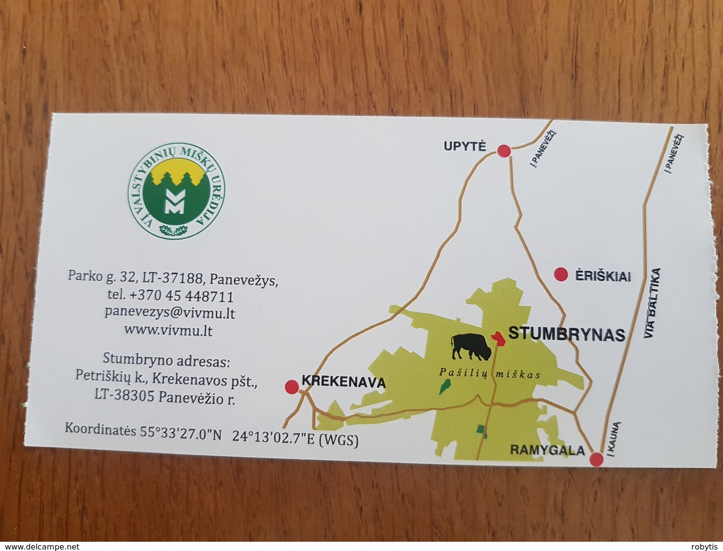 Lithuania Ticket Pasiliu Stumbrynas Nature 2019 - Tickets - Entradas