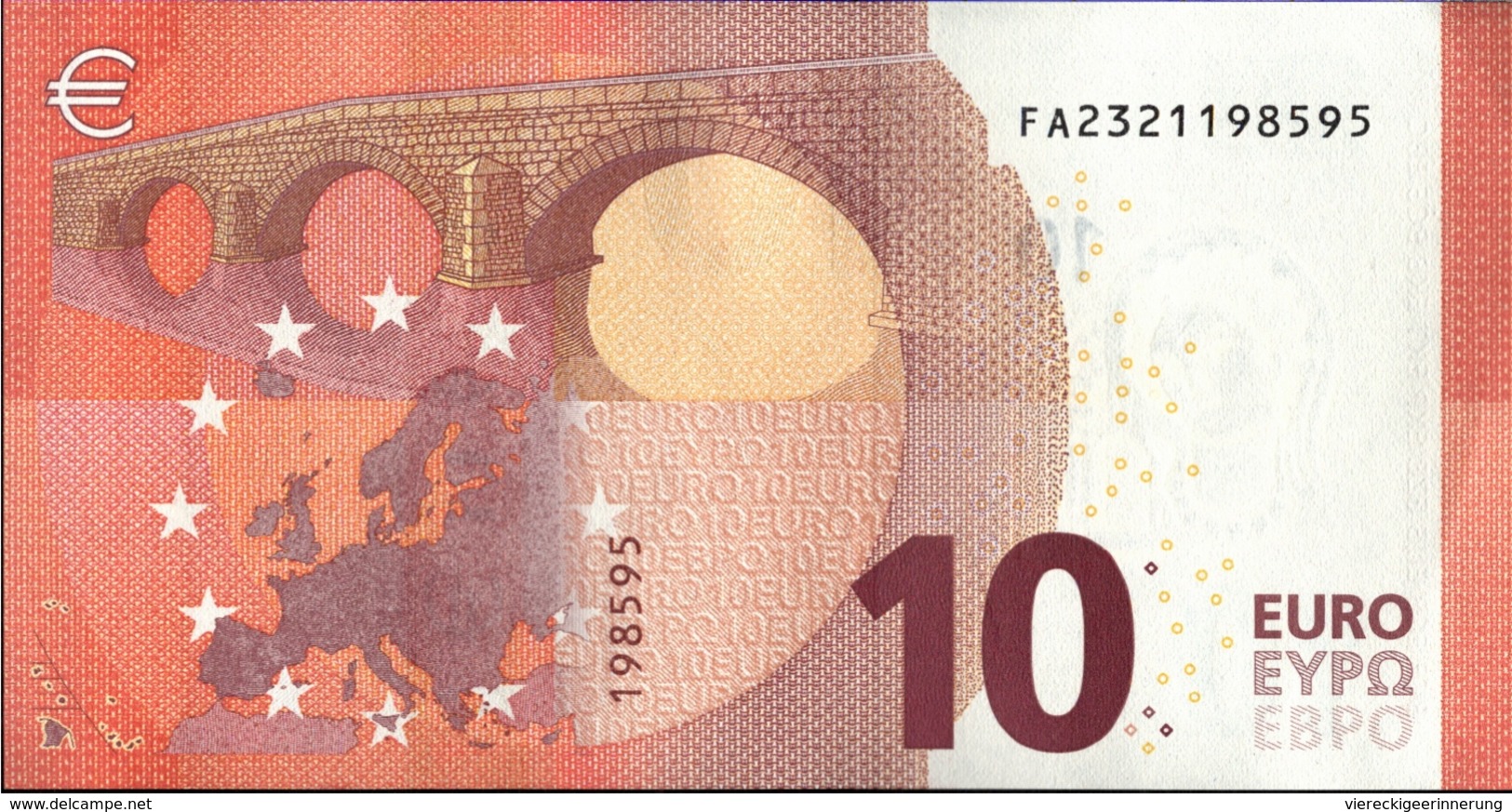 ! Unc. 10 Euro F002I6, FA2321198595,  Malta, Currency, Banknote, Billet Mario Draghi, EZB, Europäische Zentralbank - 10 Euro