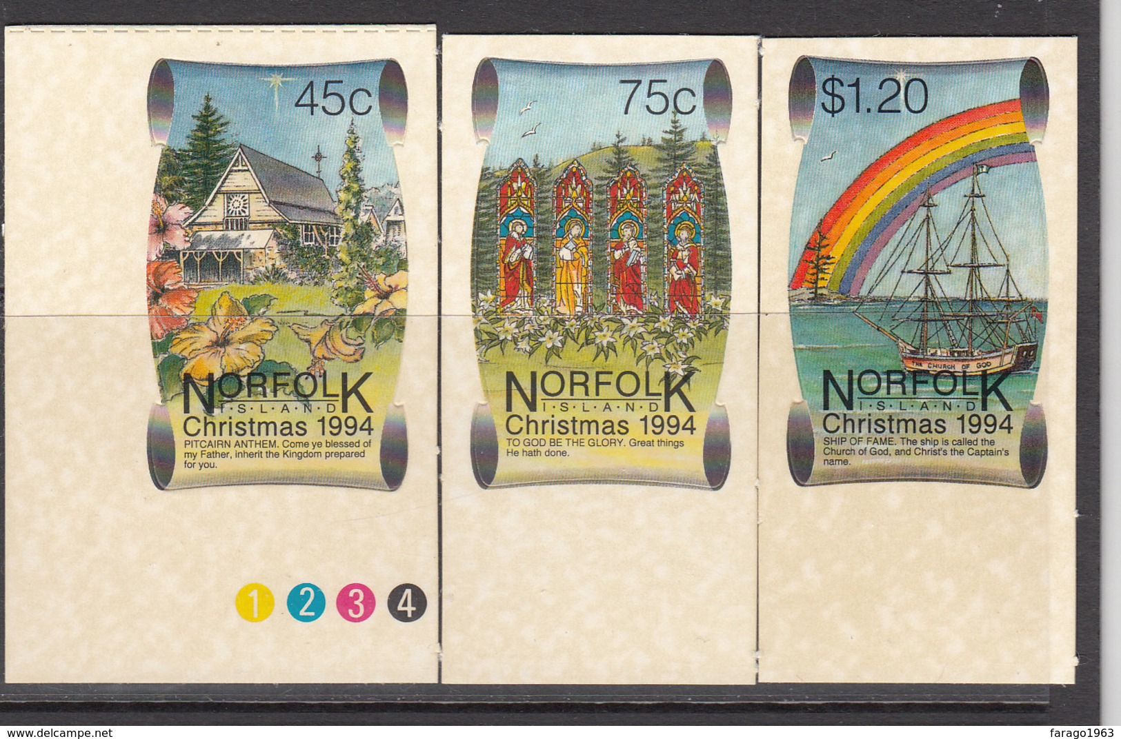 1994 Norfolk Island Christmas Noel   Complete Set Of 3  MNH - Norfolk Eiland