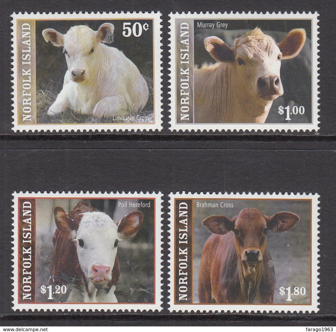 2007 Norfolk Island   Farm Animals Babies Calves Complete Set Of 4 MNH - Isola Norfolk