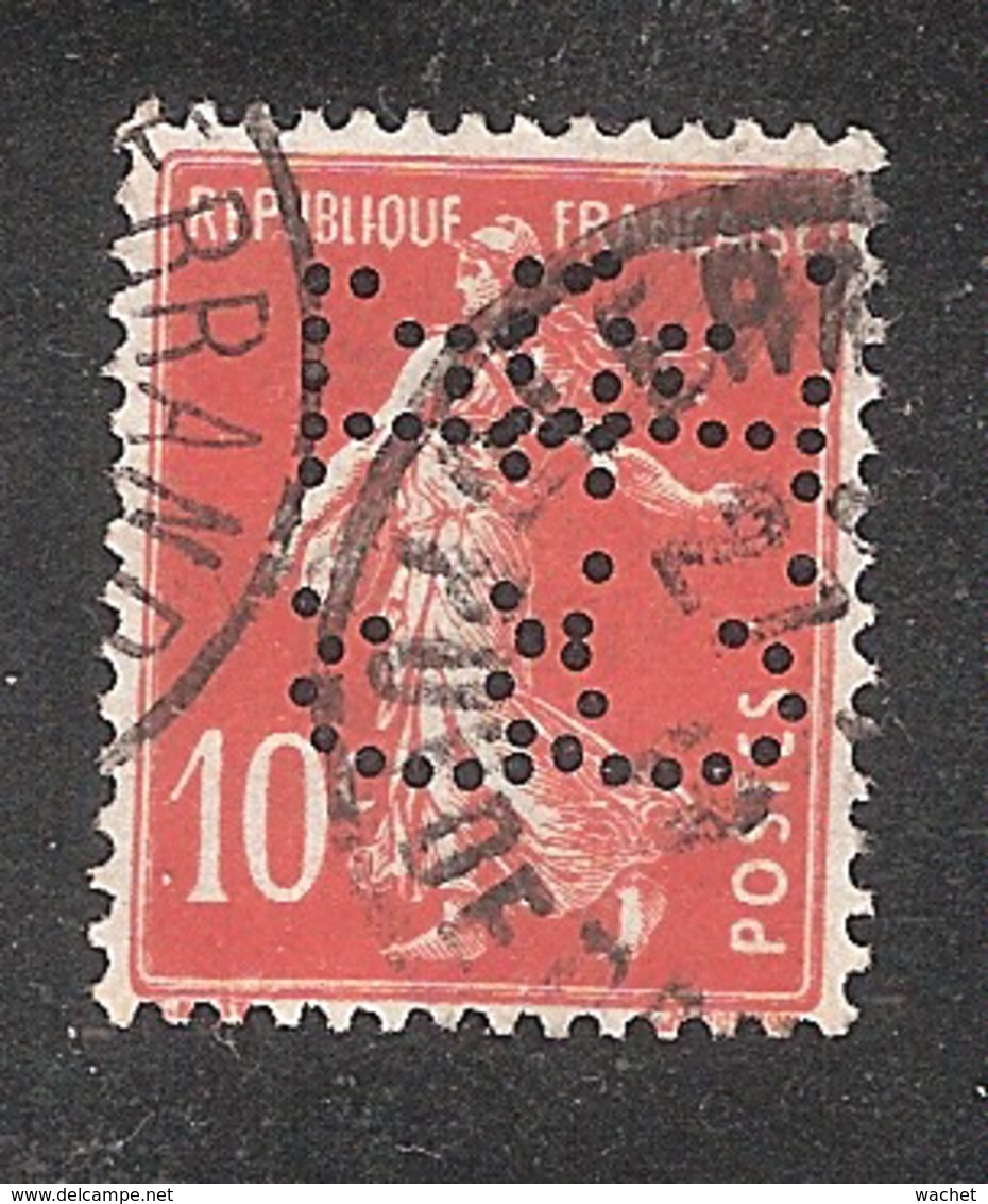 Perforé/perfin/lochung France No 138 C.F.  Banque Chalus Frères - Autres & Non Classés