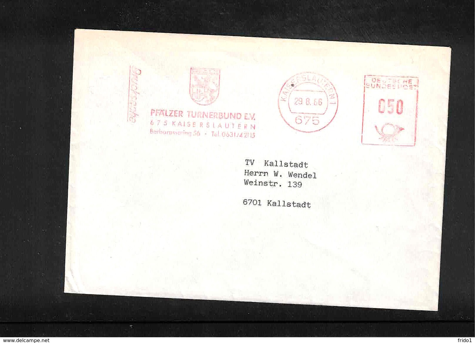 Germany / Deutschland 1986 Gymnastics - Pfaelzer Turnerbund Interesting Cover - Gymnastik