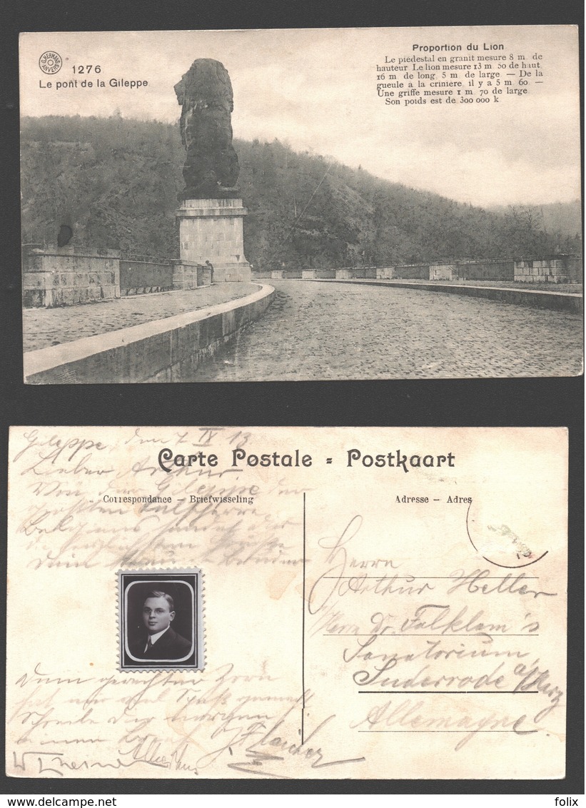 1913.- Postzegel Met Gepersonaliseerde Foto / Timbre En Papier De Photo Avec Photo Personnalisée Sur Une Carte Postale - Autres & Non Classés