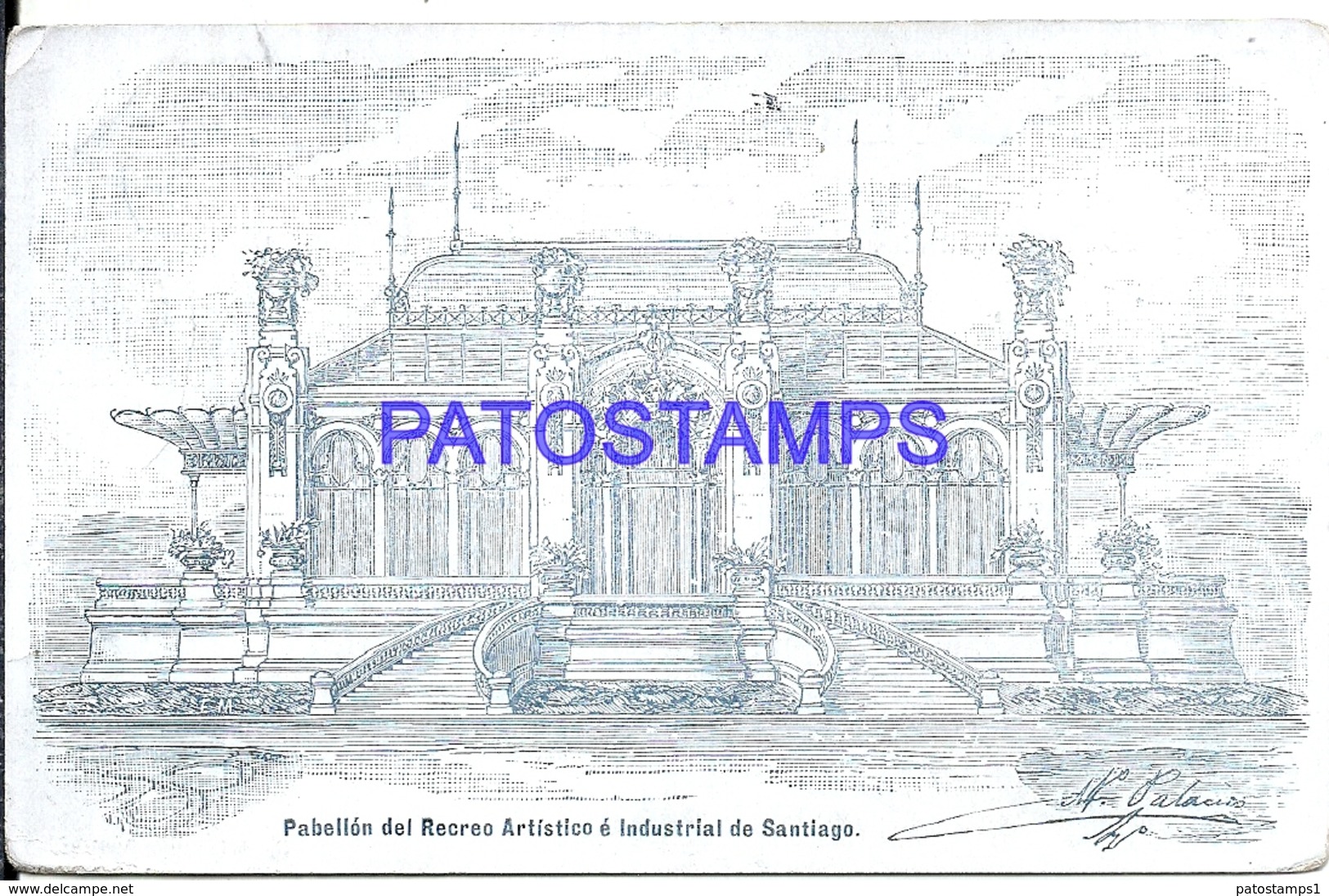 117661 SPAIN ESPAÑA SANTIAGO DE COMPOSTELA ART PABELLON DEL RECREO ARTISTICO E INDUSTRIAL POSTAL POSTCARD - Sonstige & Ohne Zuordnung