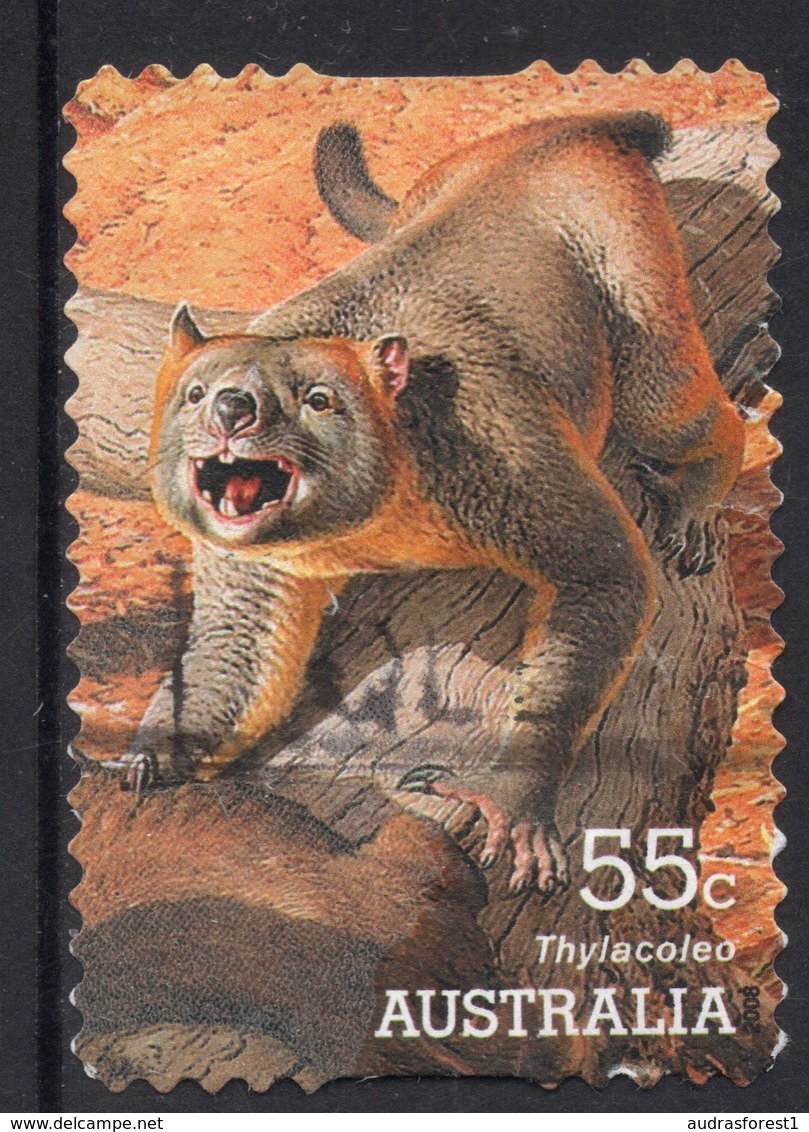 Marsupial Lion (Thylacoleo Carnifex) Postally Used 55c BOOKLET SELF-ADHESIVE Stamp From  AUSTRALIA 2008 - Used Stamps
