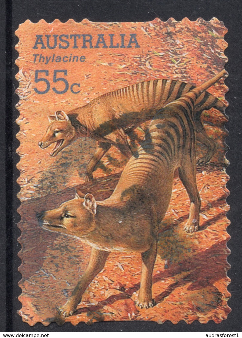 Thylacine (Thylacinus Cyanocephalus) Postally Used 55c BOOKLET SELF-ADHESIVE Stamp From  AUSTRALIA 2008 - Used Stamps