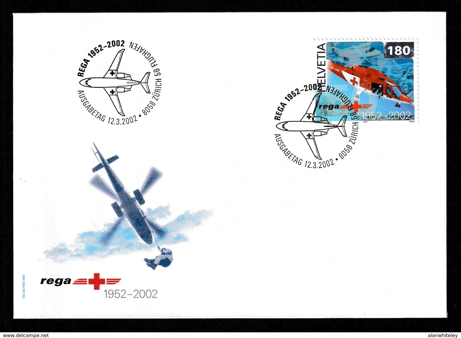 SWITZERLAND 2002 50th Anniversary Of The Air Rescue Service: First Day Cover CANCELLED - FDC